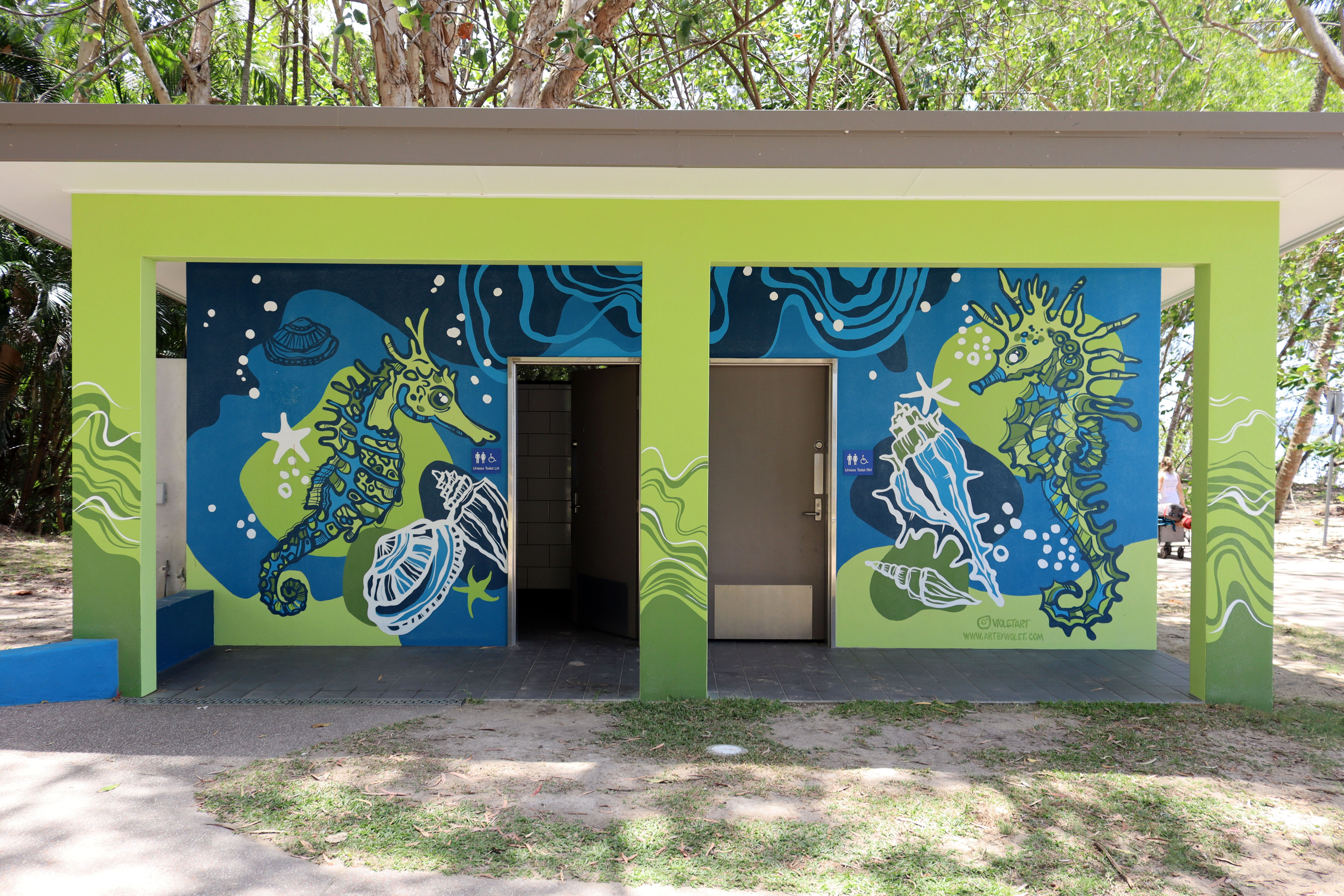 Seahorses in the Sea Breeze by Violet Shaban | Street Art NSW