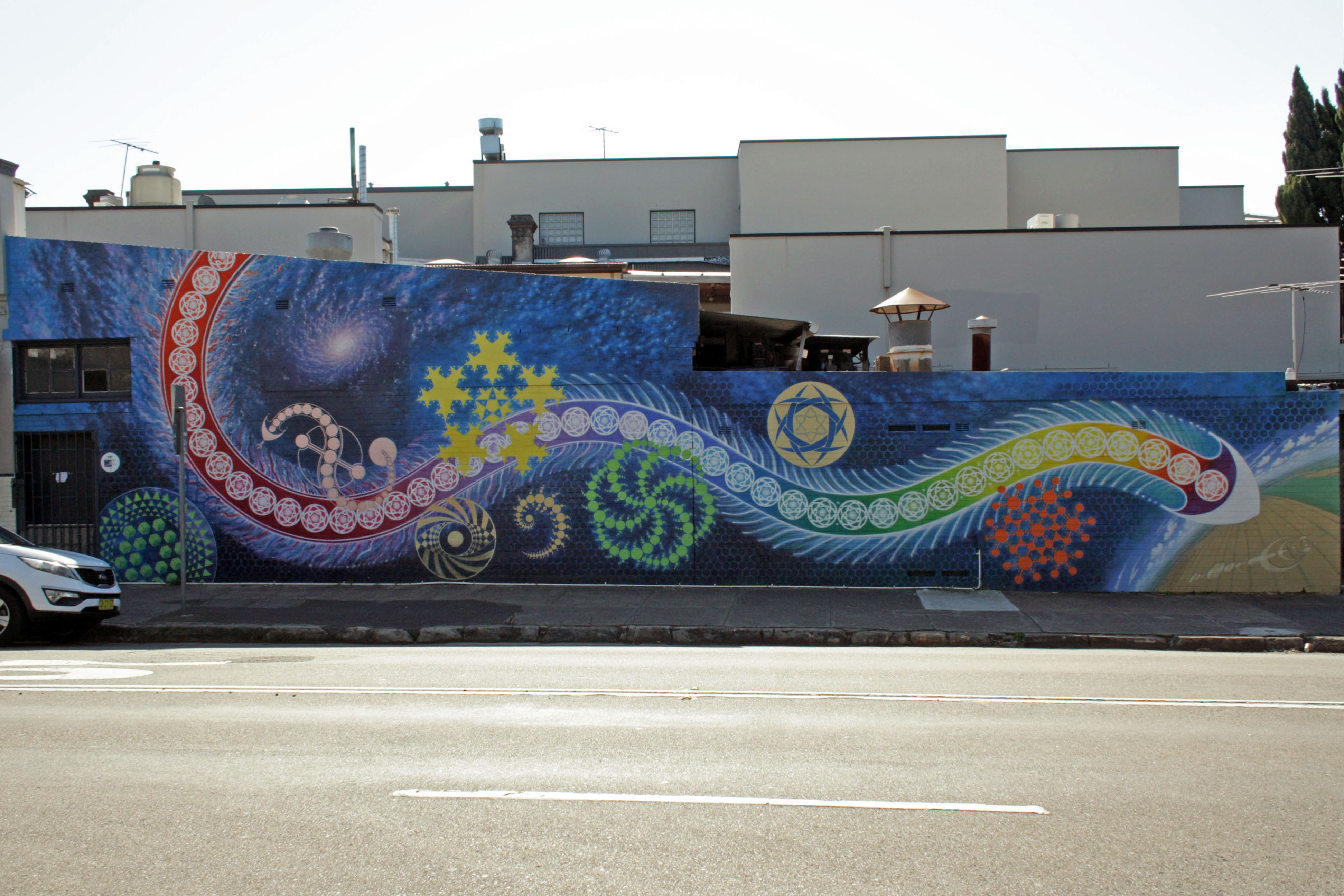 Descent of the Cosmic Serpent by Robin Martin | Street Art NSW