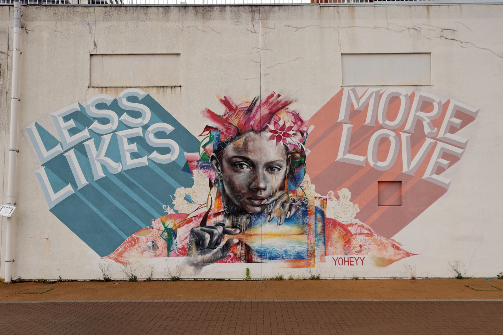 Less Likes More Love by YOHEYY | Street Art NSW