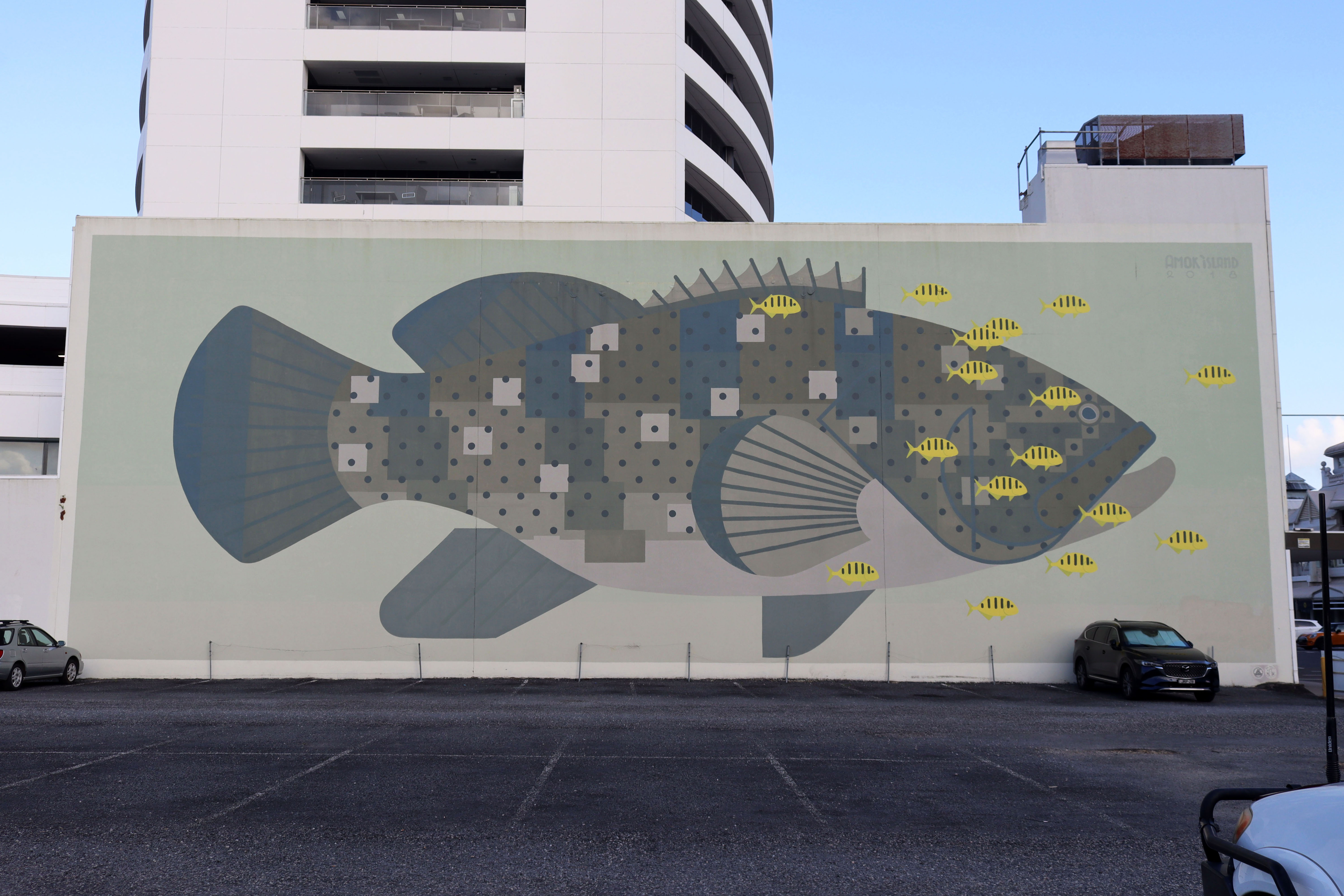 Malabar Grouper with Juvenile Golden Trevally by Amok Island | Street Art NSW