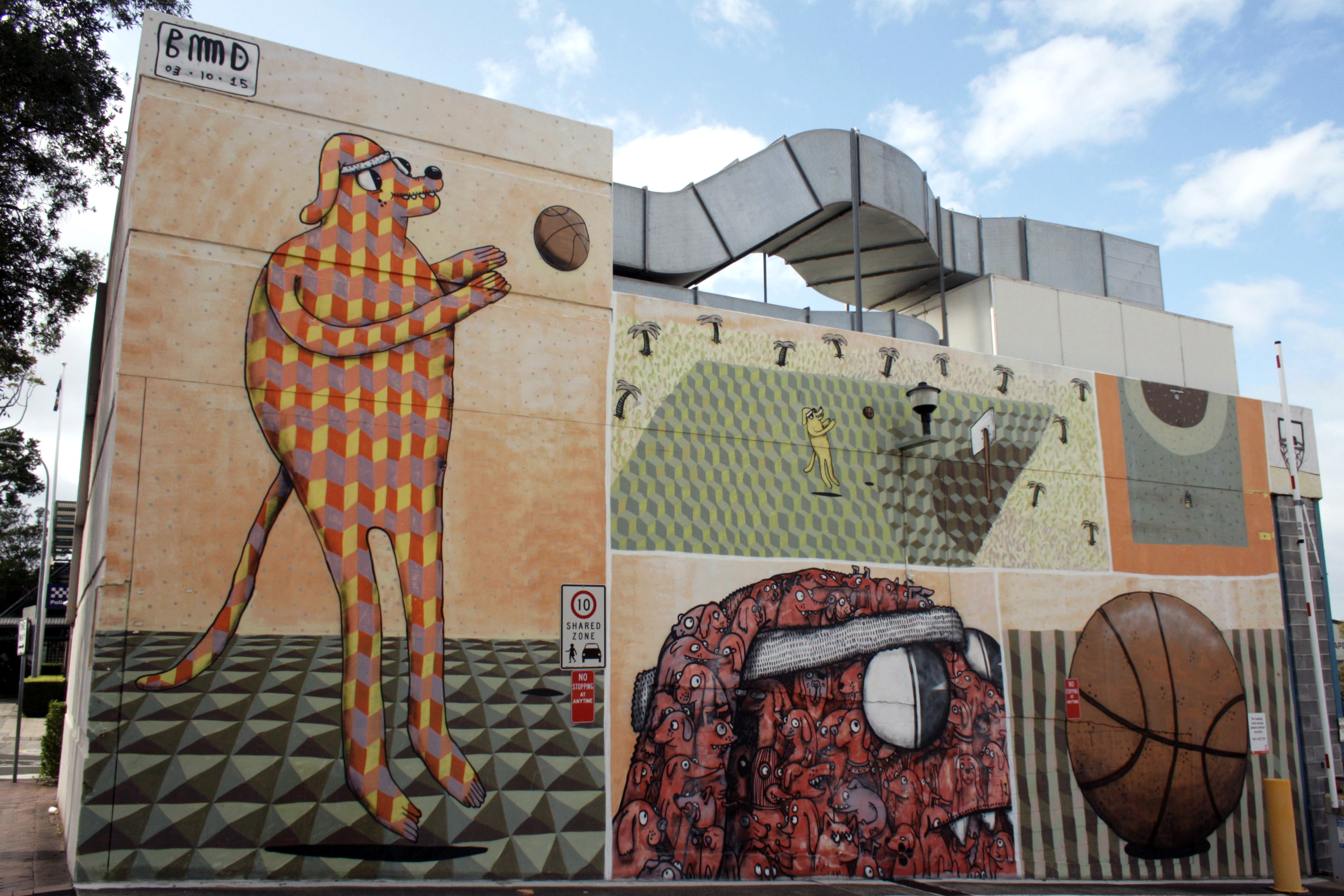 Dogs at Play by BMD | Street Art NSW