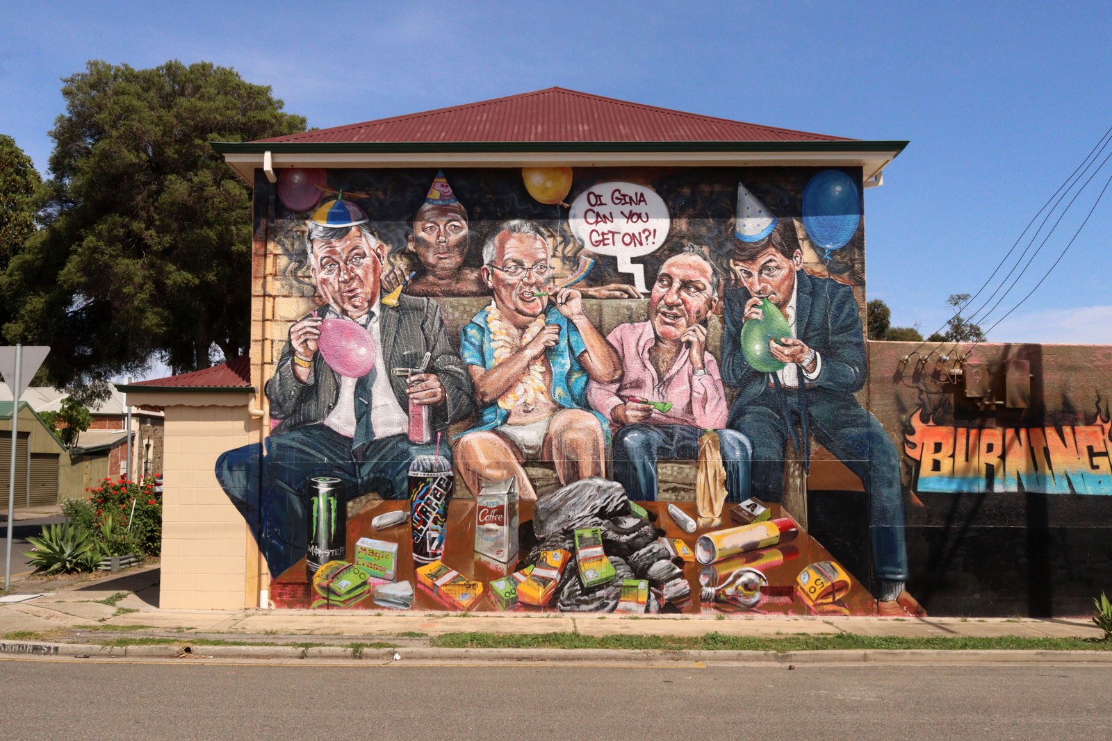 Burning Rock by Scott Marsh | Street Art NSW