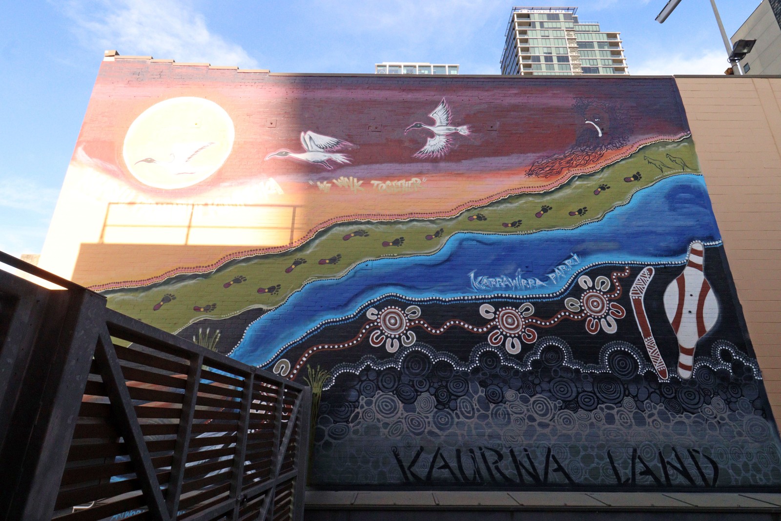 Ngadlu Padninthi Kamangka (We Walk Together) by Narisha Cash | Street Art NSW