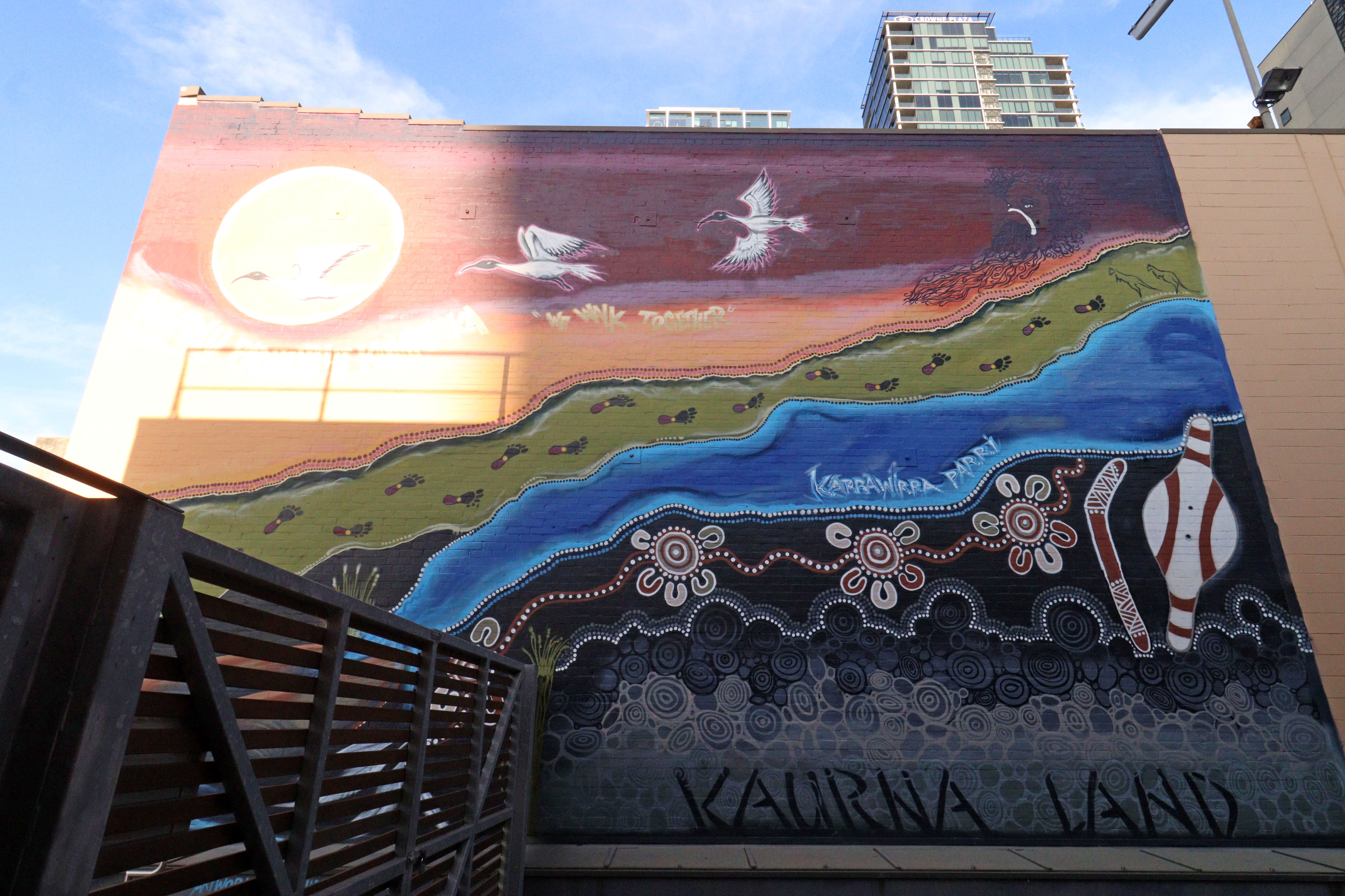 Ngadlu Padninthi Kamangka (We Walk Together) by Narisha Cash | Street Art NSW