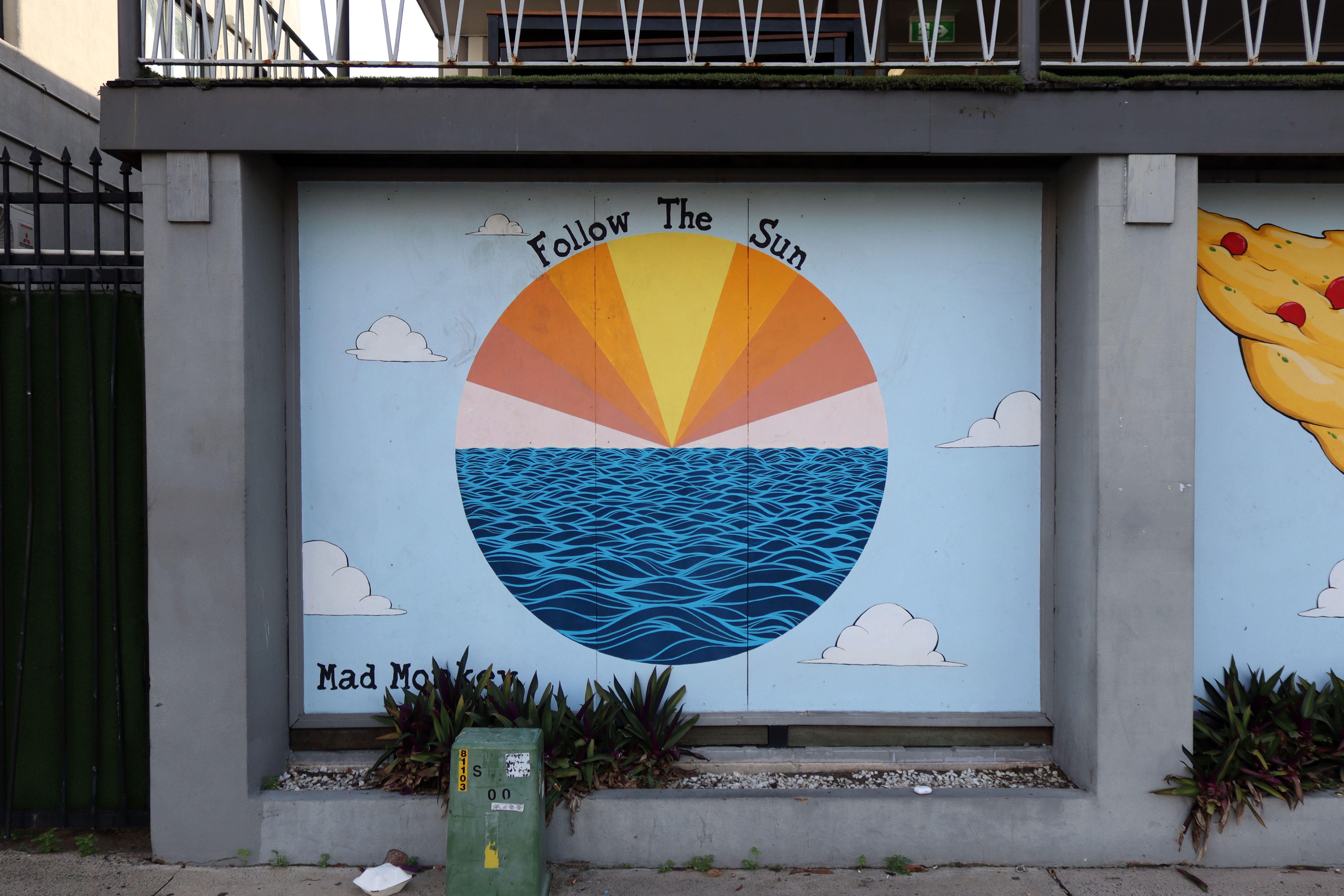 Follow the Sun/Lush Pizza Wings by Jake Allen | Street Art NSW