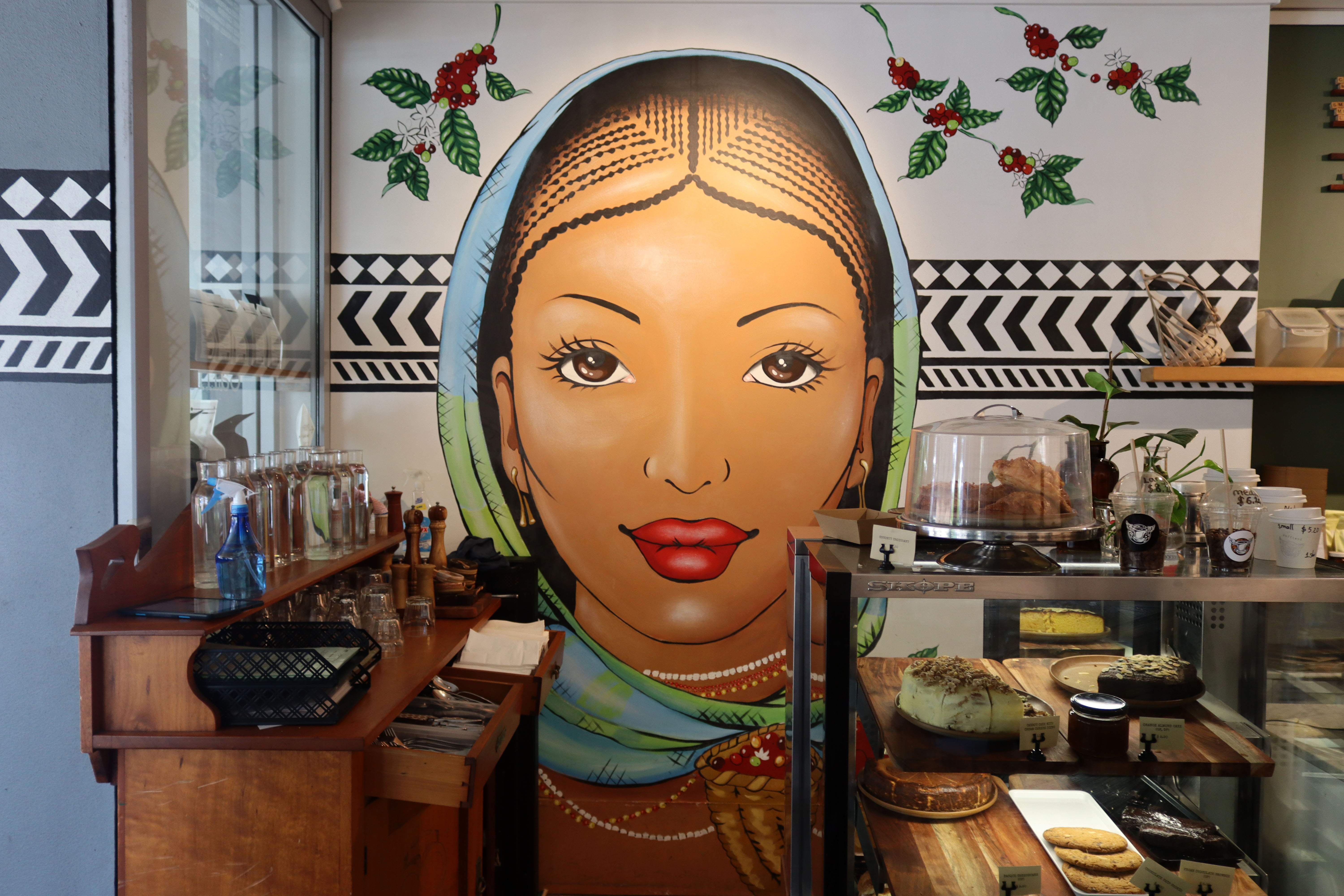 Ethiopian Coffee Picker Girl by Caroline Mudge | Street Art NSW