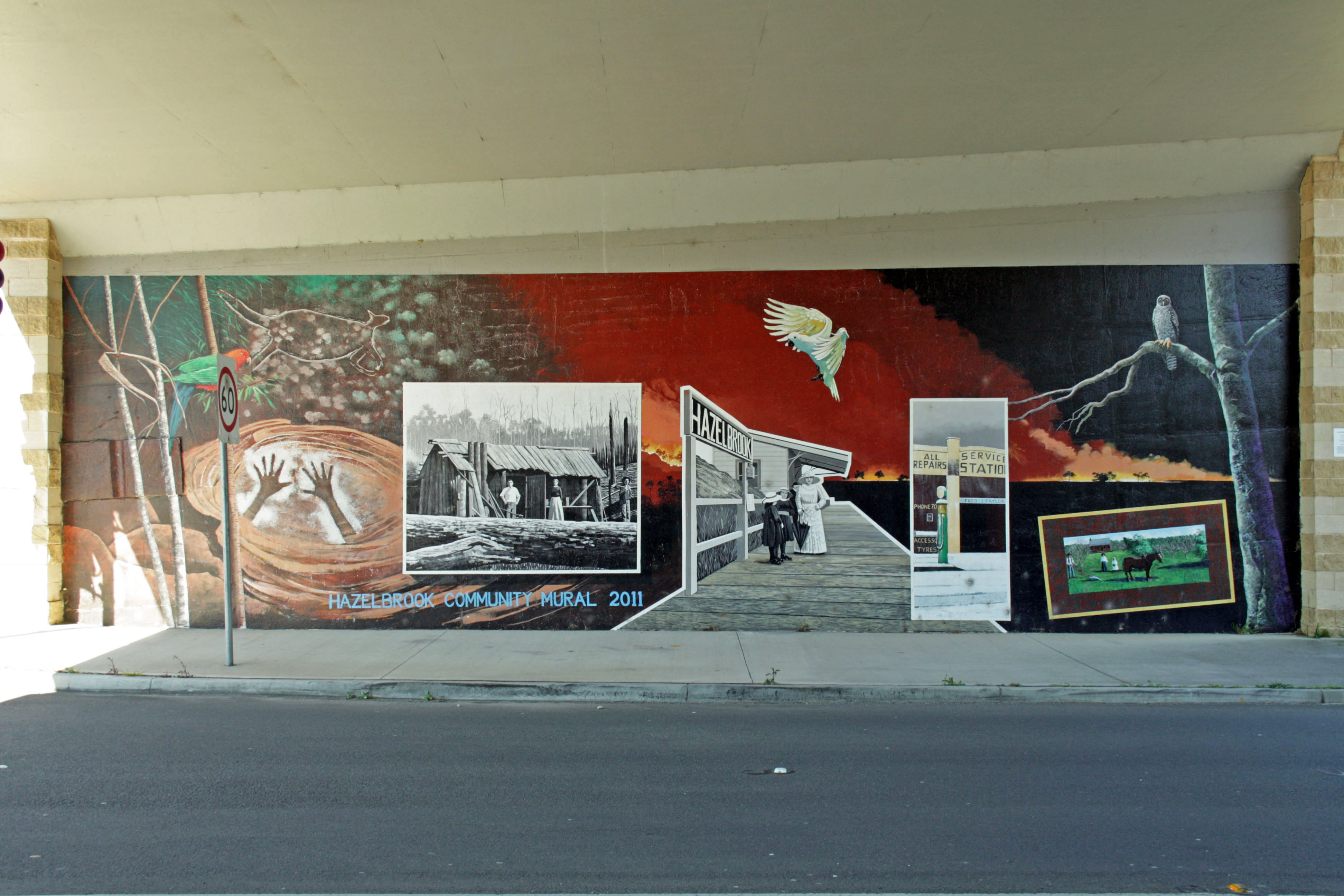 Hazelbrook Community Mural 2011 by Michael Lynn | Street Art NSW