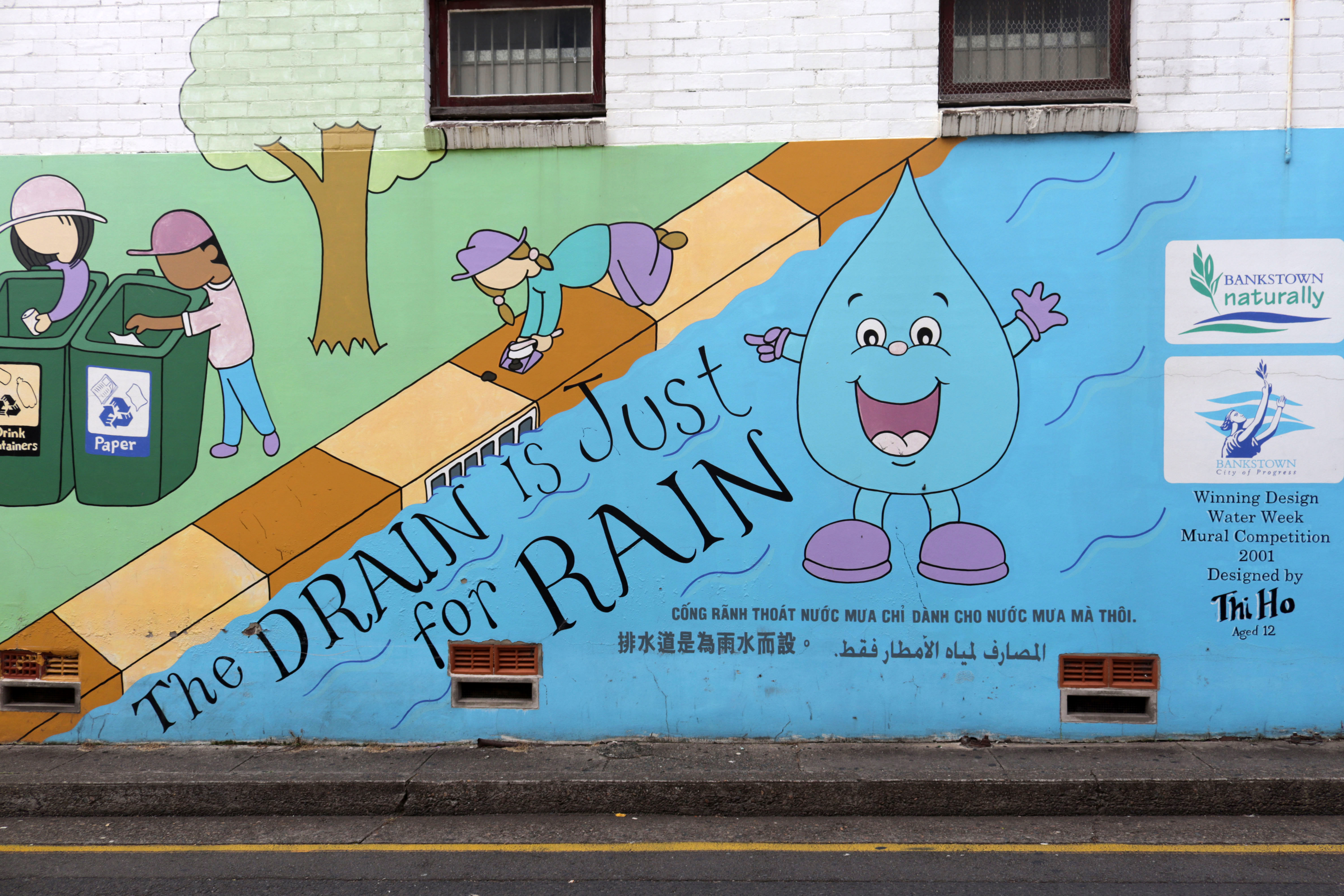 The Drain is Just for Rain by Thi Ho | Street Art NSW