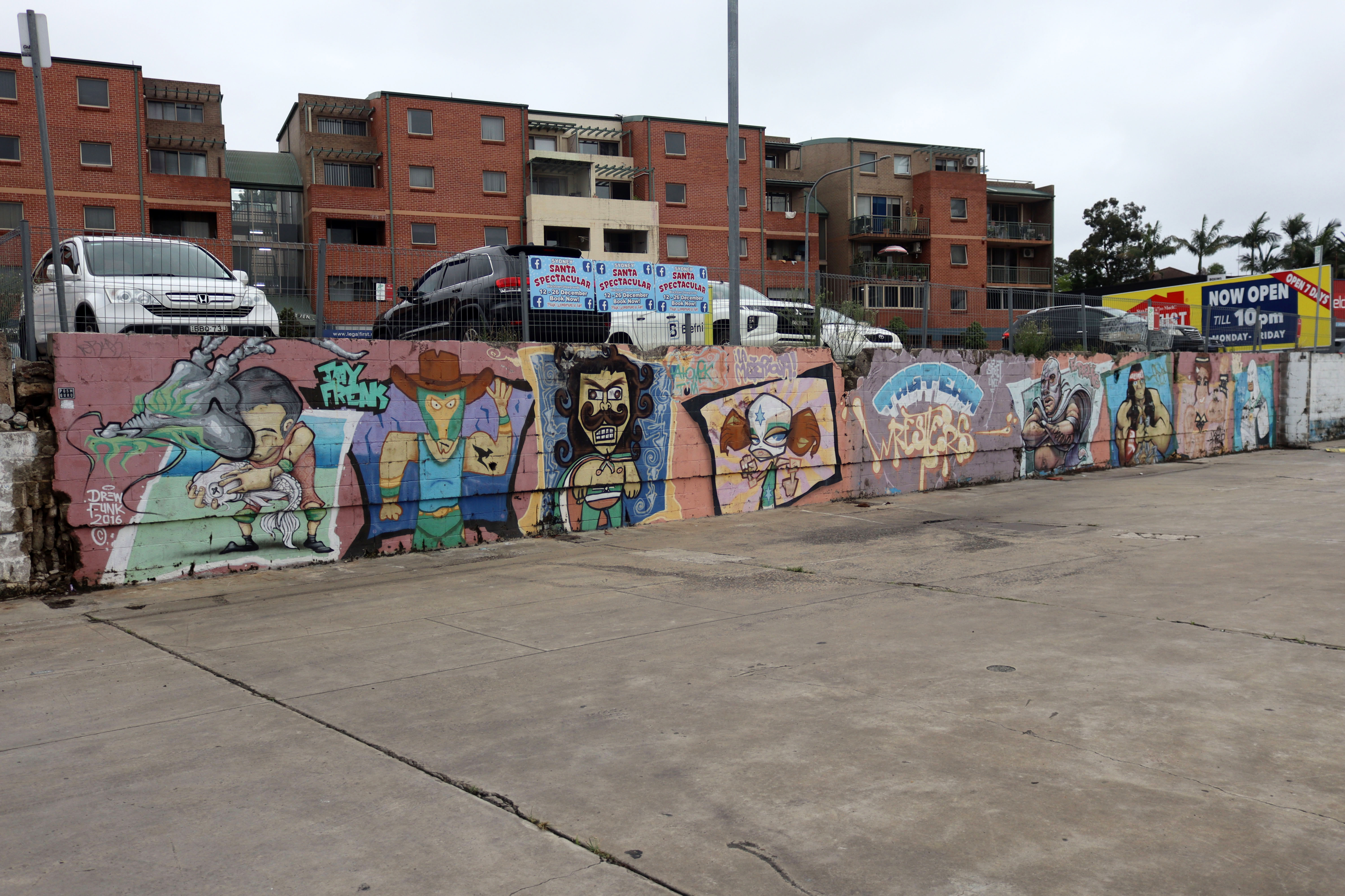 Tag Team Wrestlers by Peque | Street Art NSW