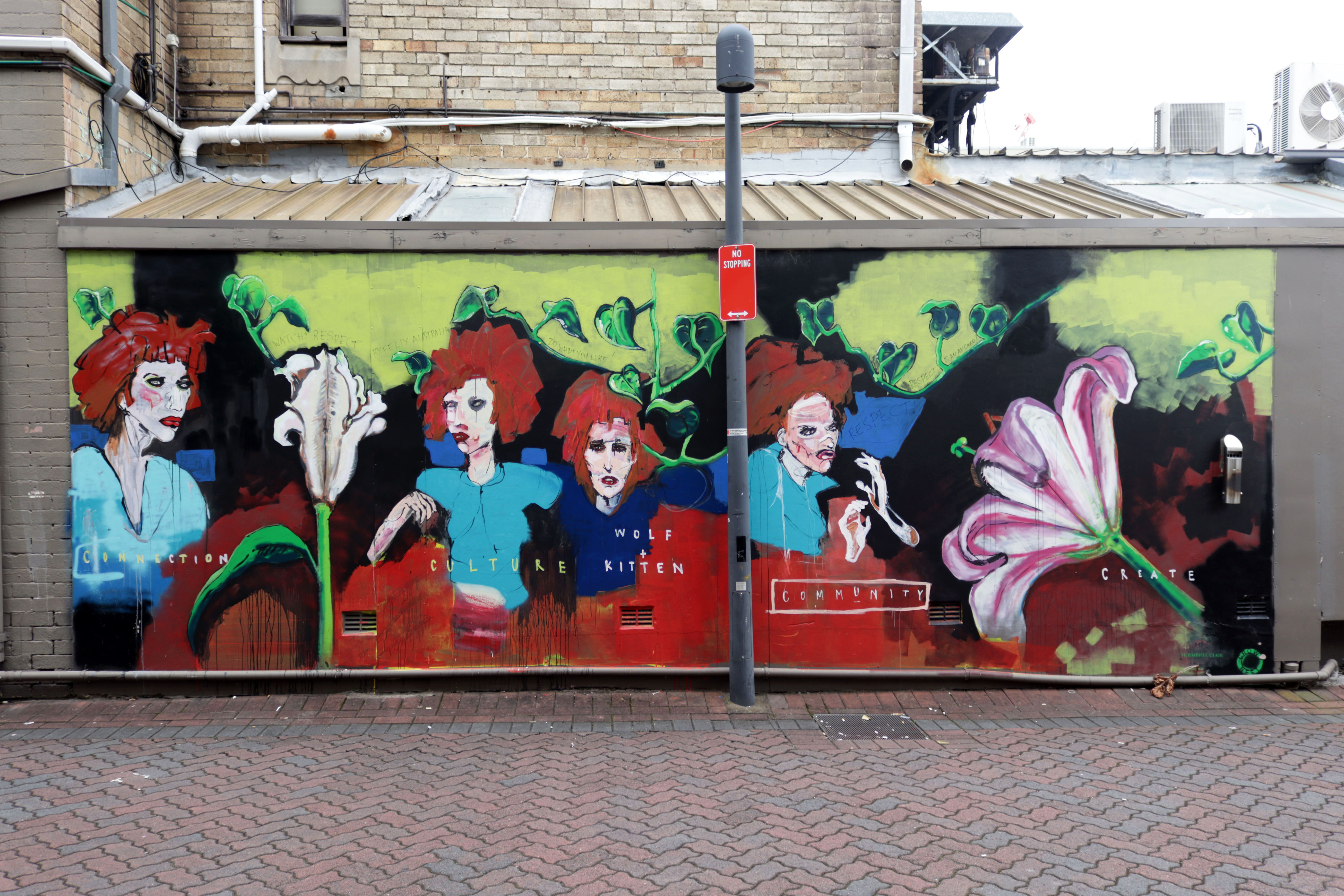 Connection Culture Community Create by Wolf&Kitten | Street Art NSW