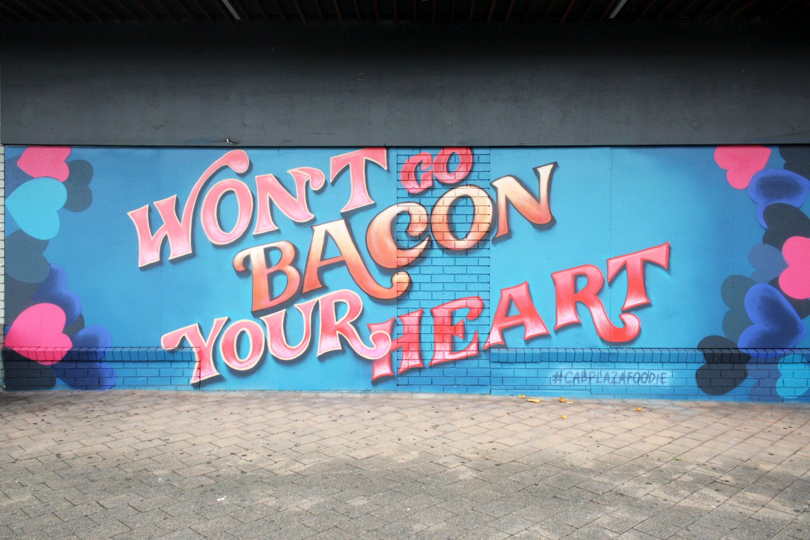 Won't Go Bacon Your Heart by Stynabyna | Street Art NSW