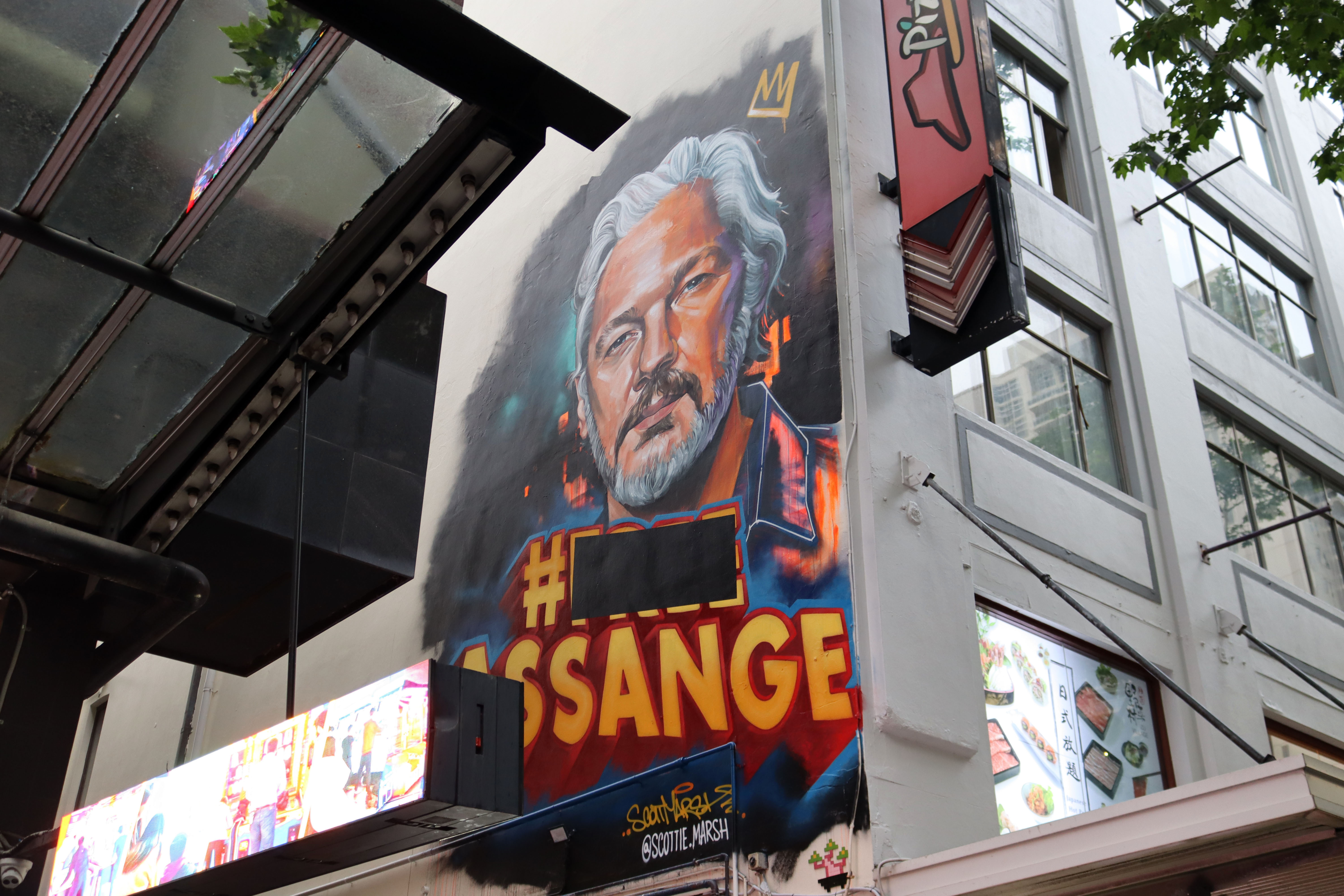 Julian Assange by Scott Marsh | Street Art NSW