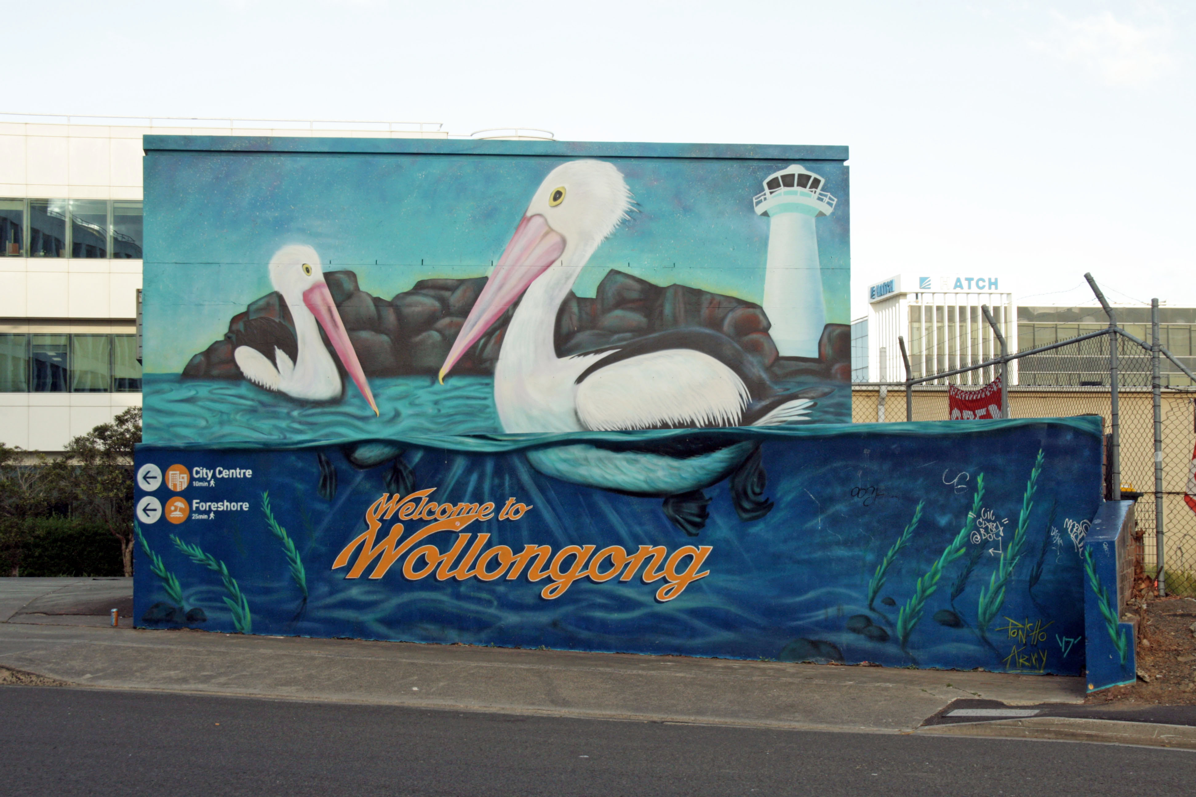 Welcome to Wollongong by Poncho Army | Street Art NSW