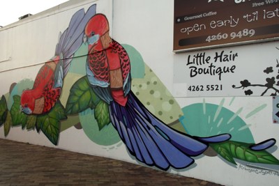 Two Crimson Rosellas