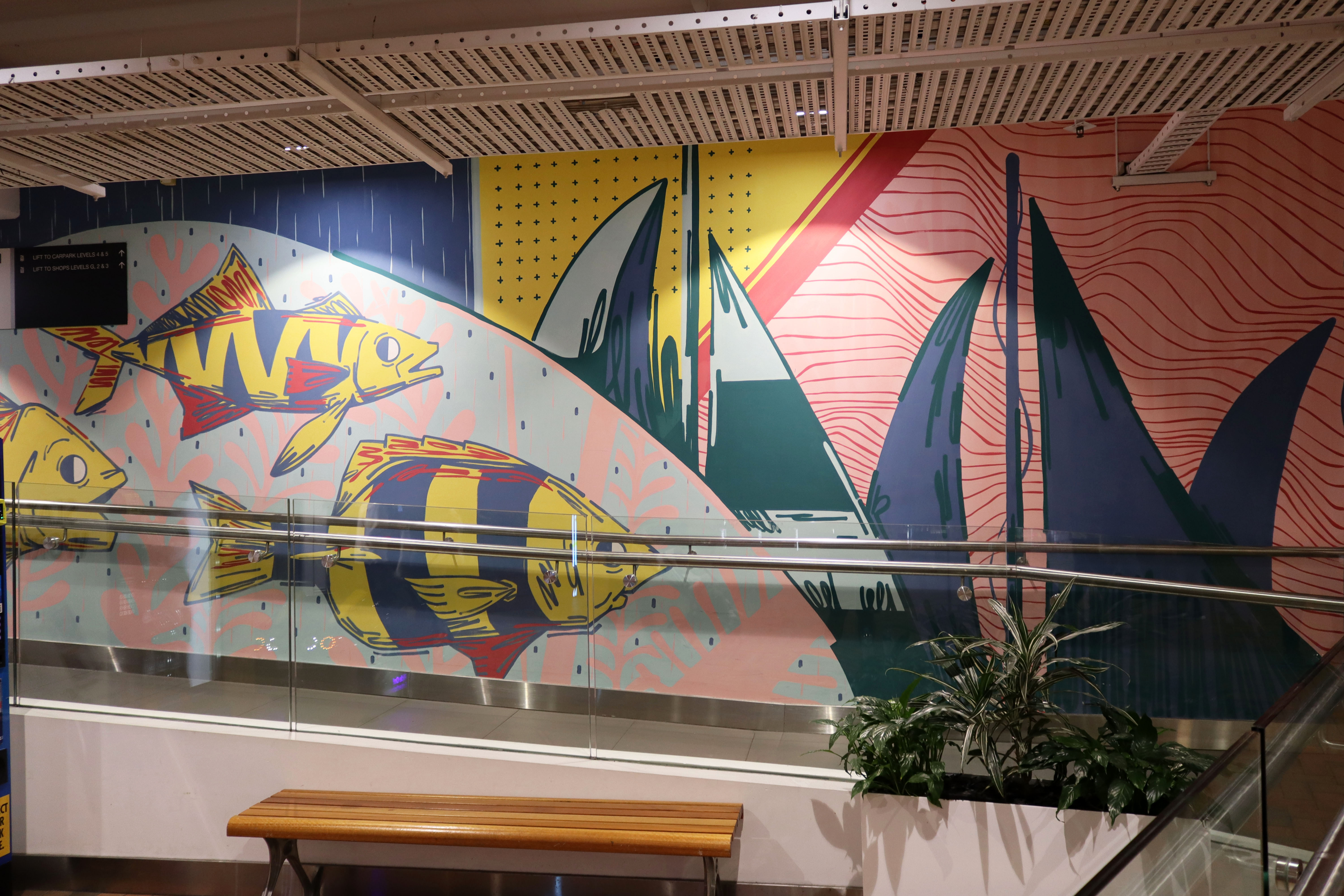 Fish (from Parramatta River) & Sails by M-lon | Street Art NSW