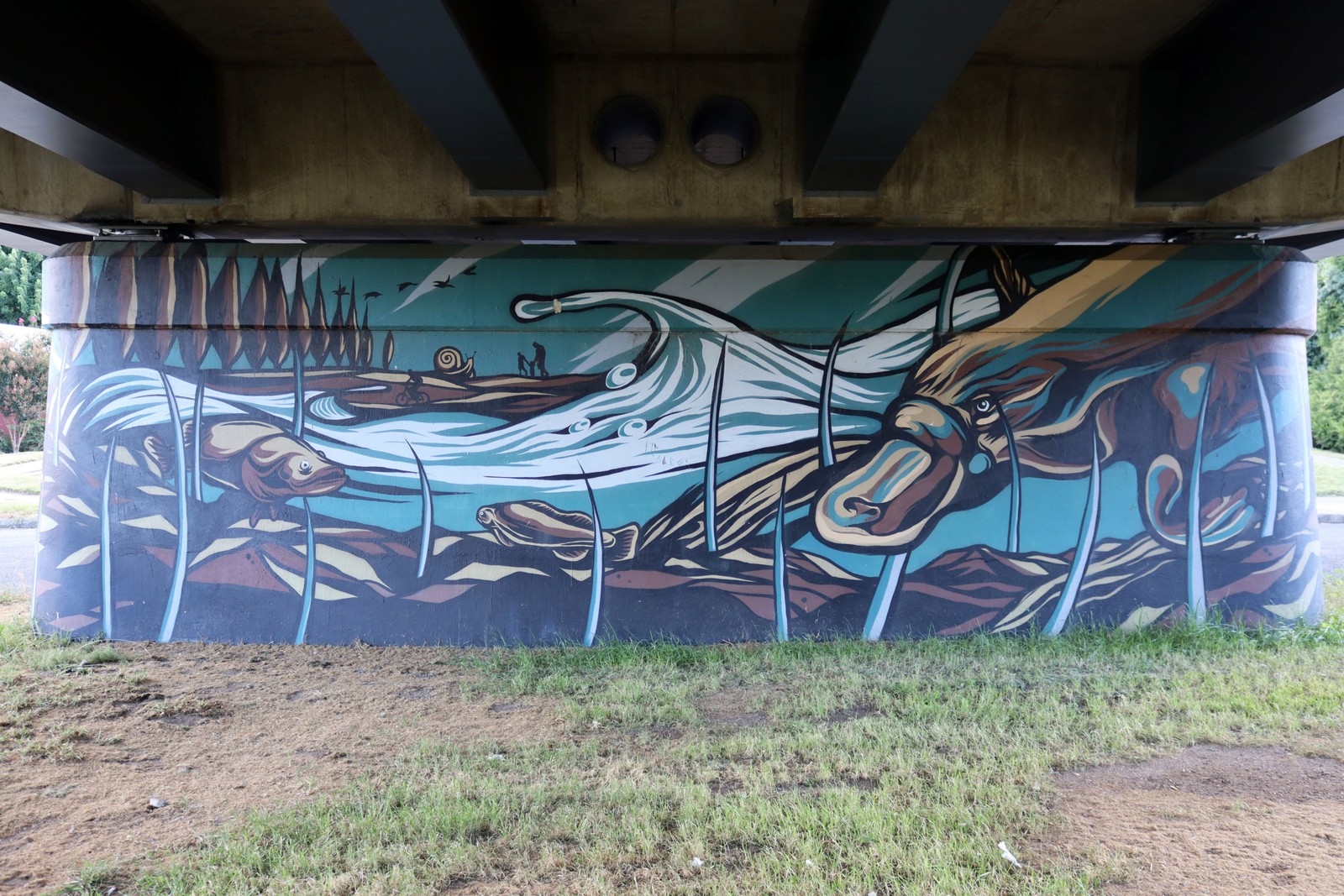 Queens Bridge Mural by Mike Shankster | Street Art NSW