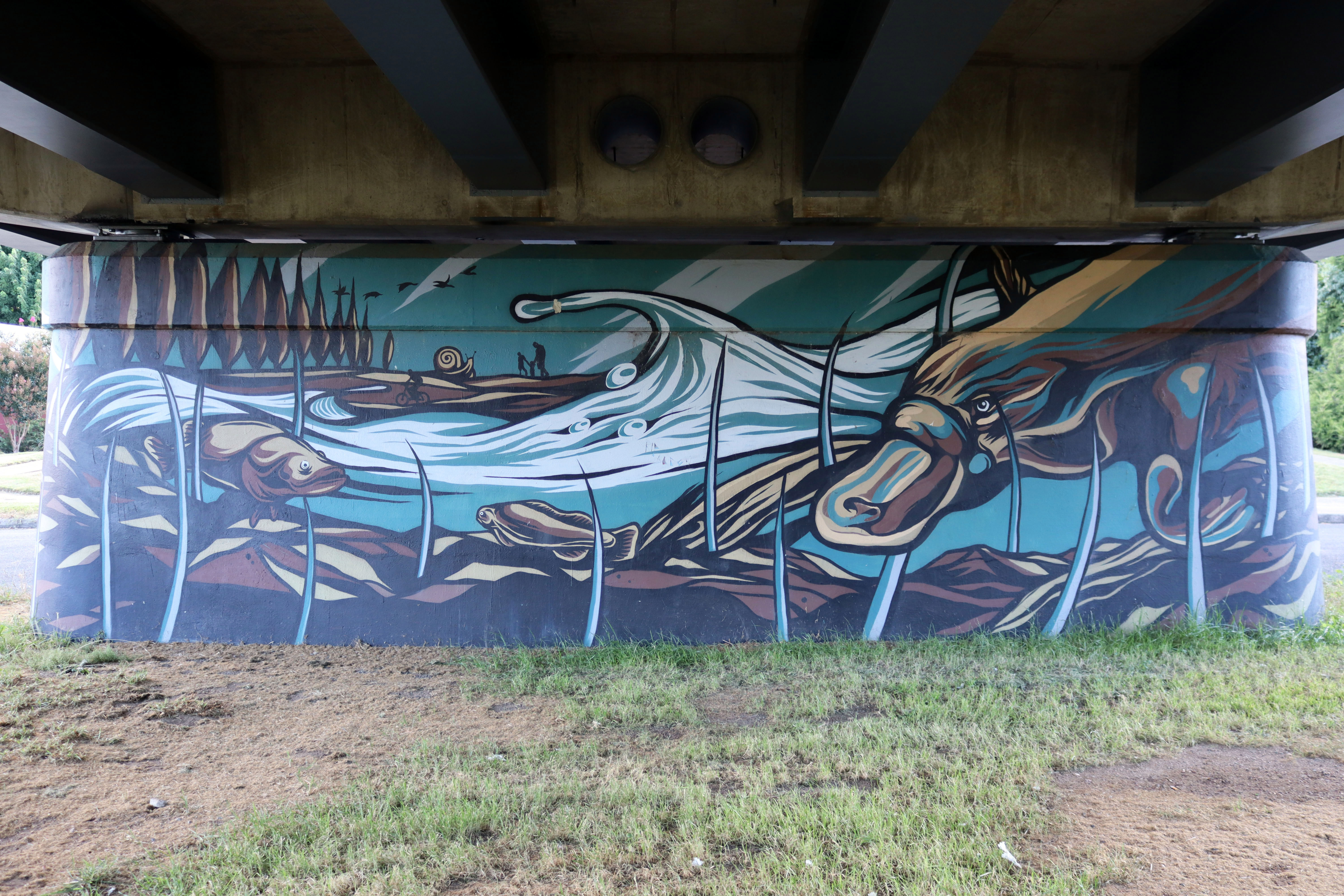 Queens Bridge Mural by Mike Shankster | Street Art NSW