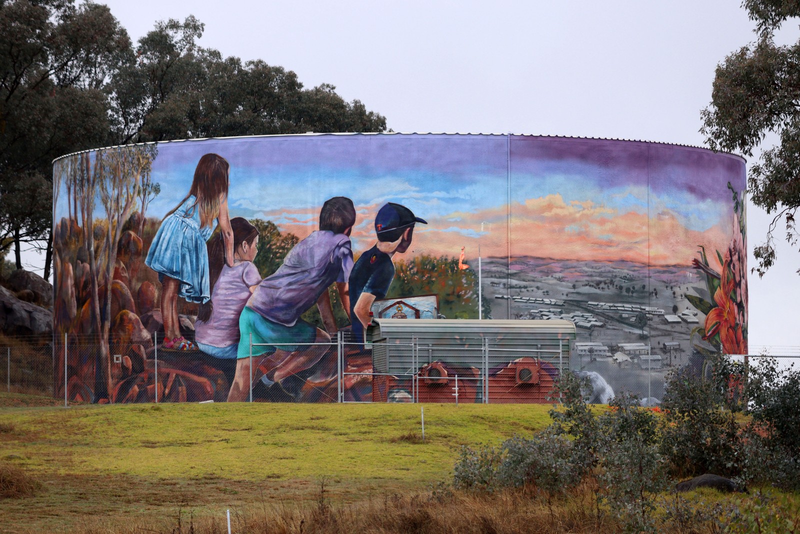 Cowra POW Water Tank Mural by Drapl | Street Art NSW