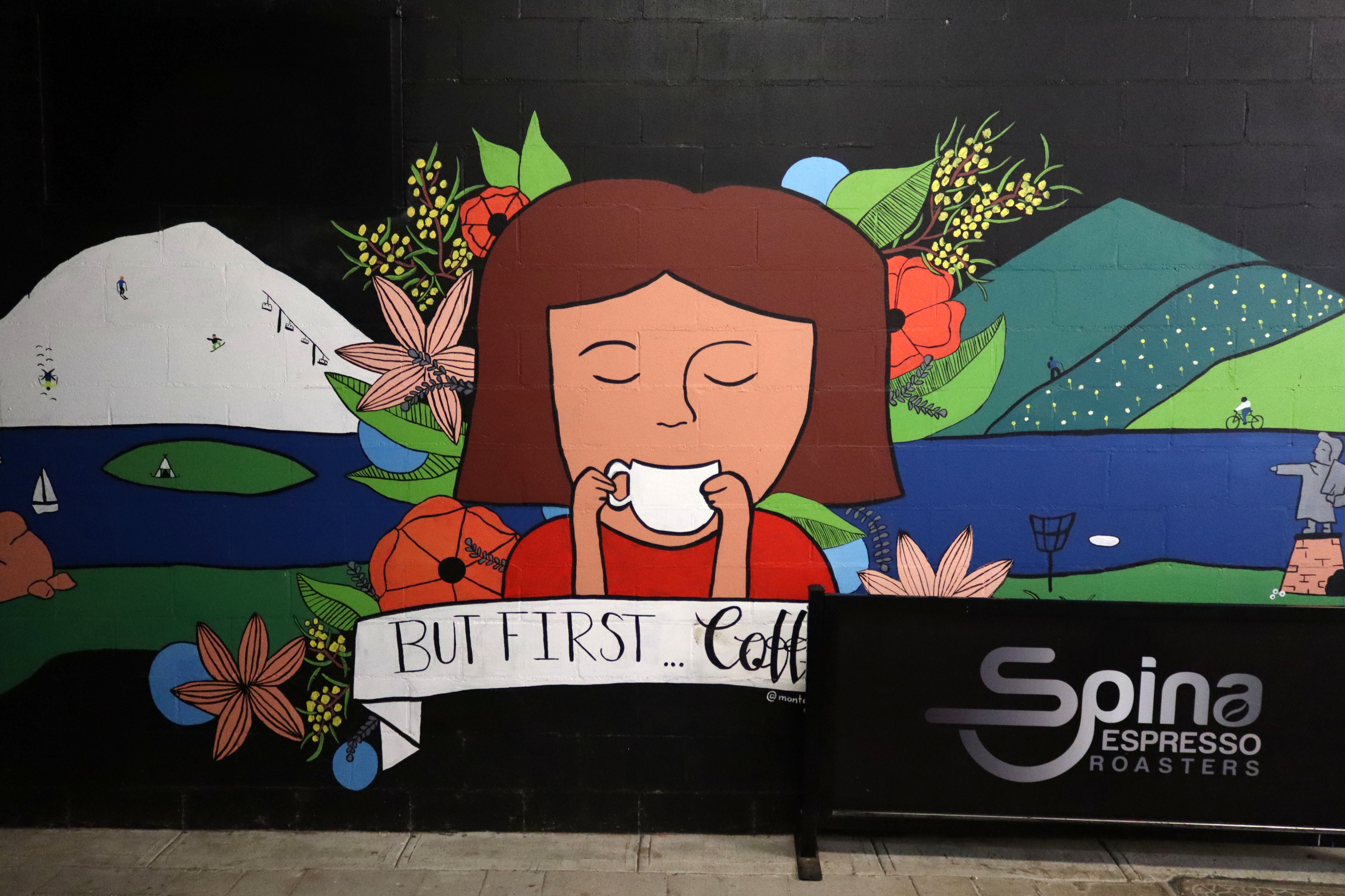 But First... Coffee by Montana Jayde | Street Art NSW