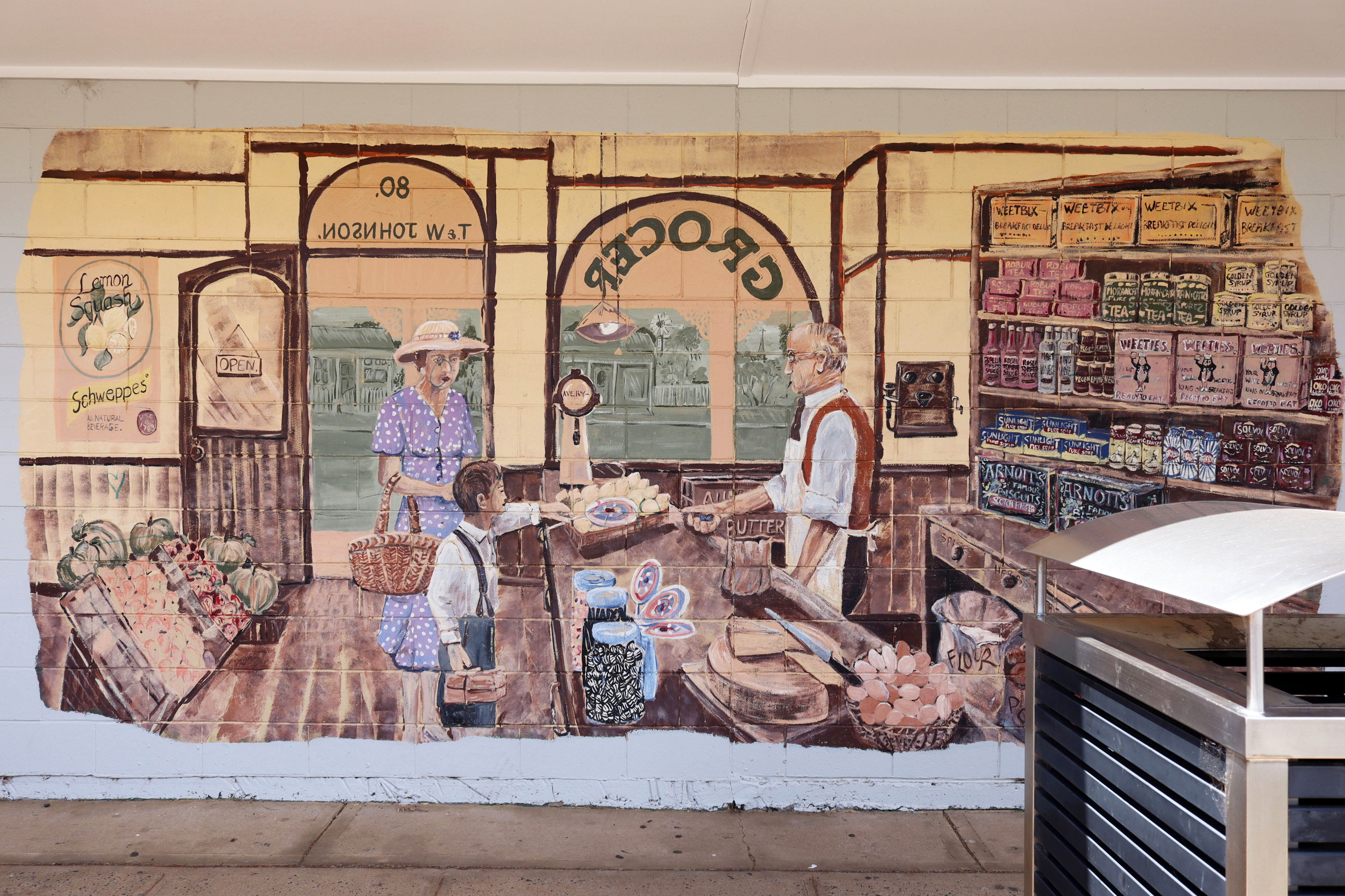 T & W Johnson Grocer by Marilyn Mann | Street Art NSW