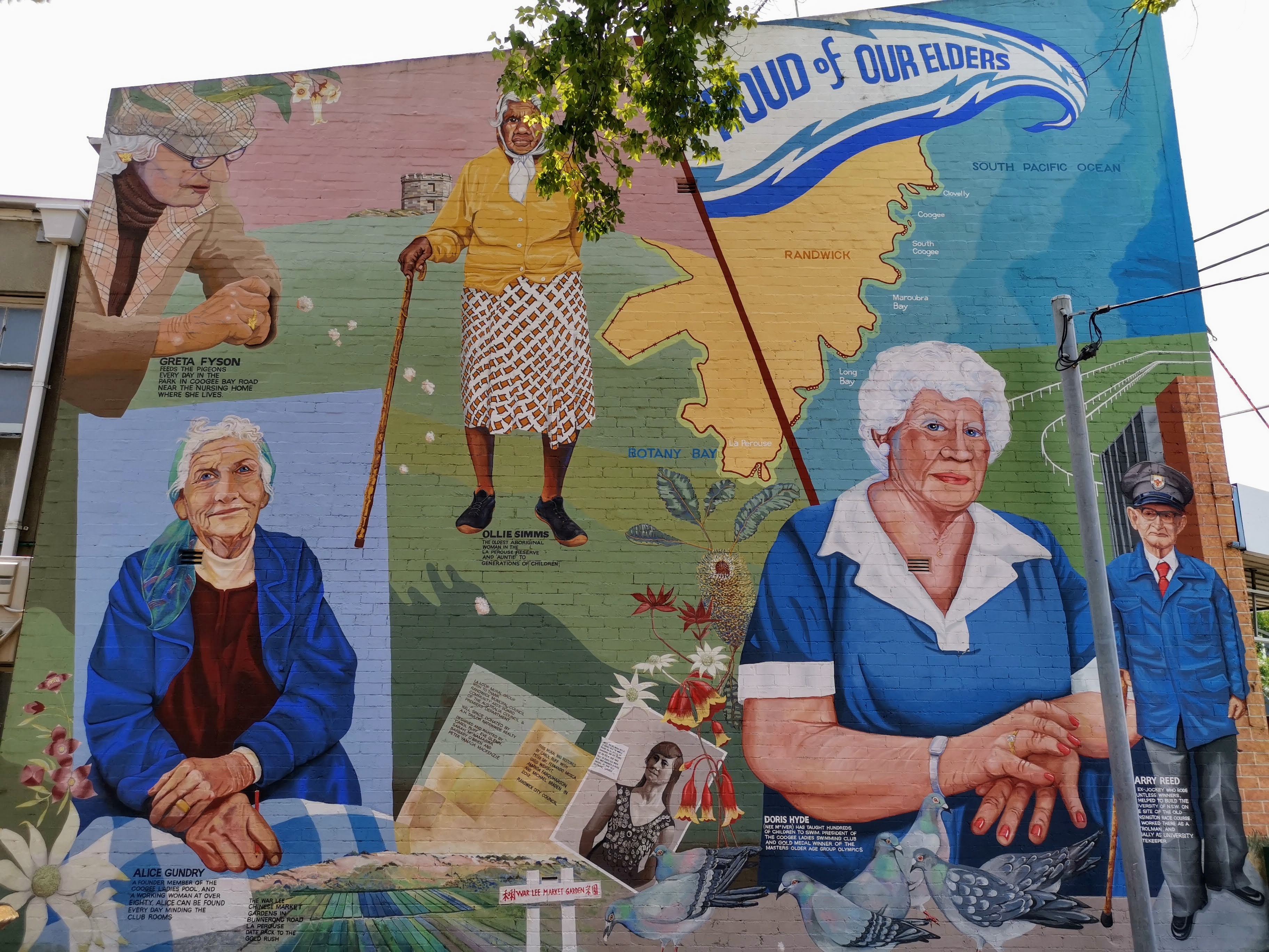 Proud of Our Elders by Carol Ruff | Street Art NSW
