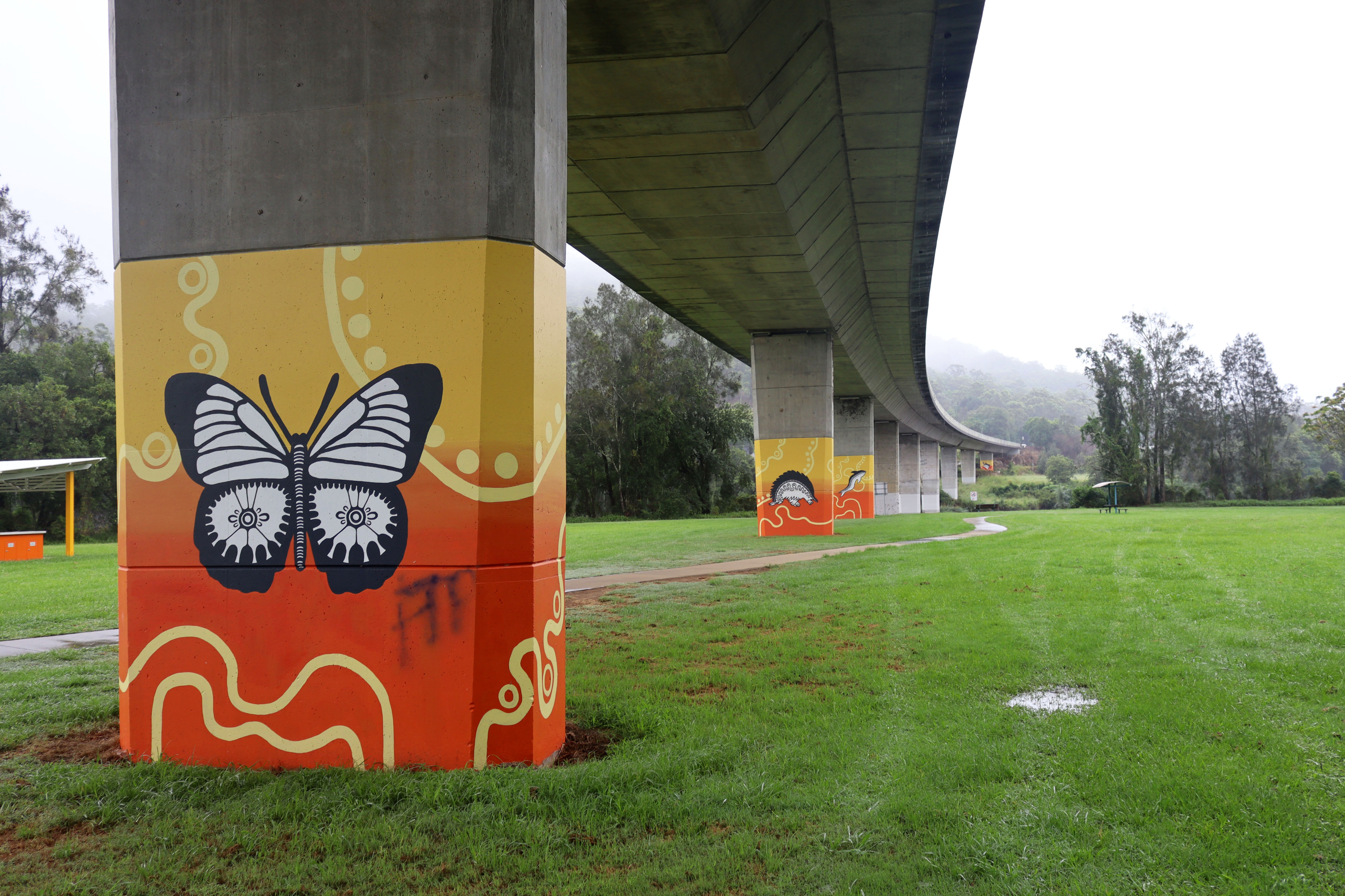 Log Wharf Mural by Mel Streater | Street Art NSW