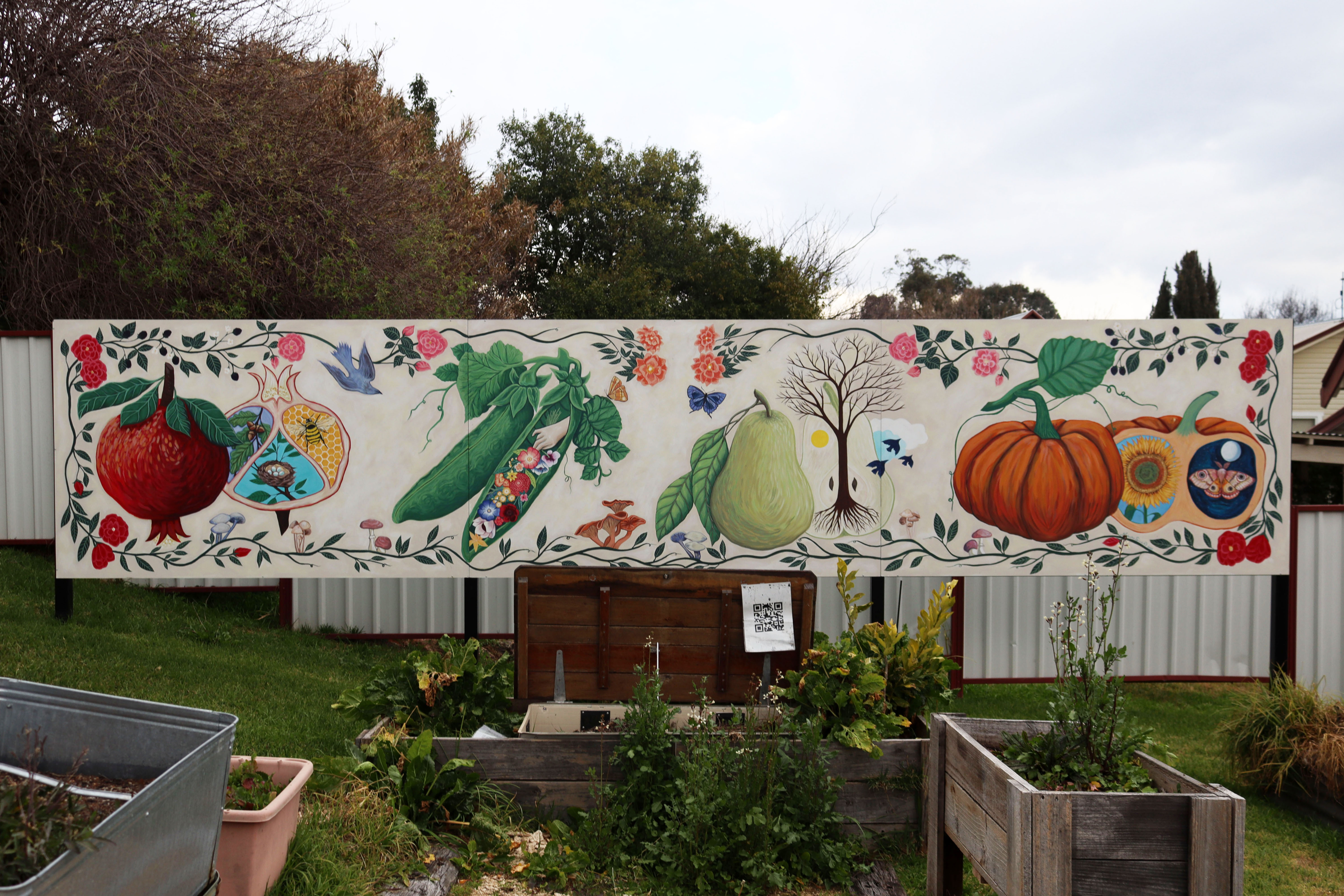 Community Garden Mural by Natasha Soonchild | Street Art NSW