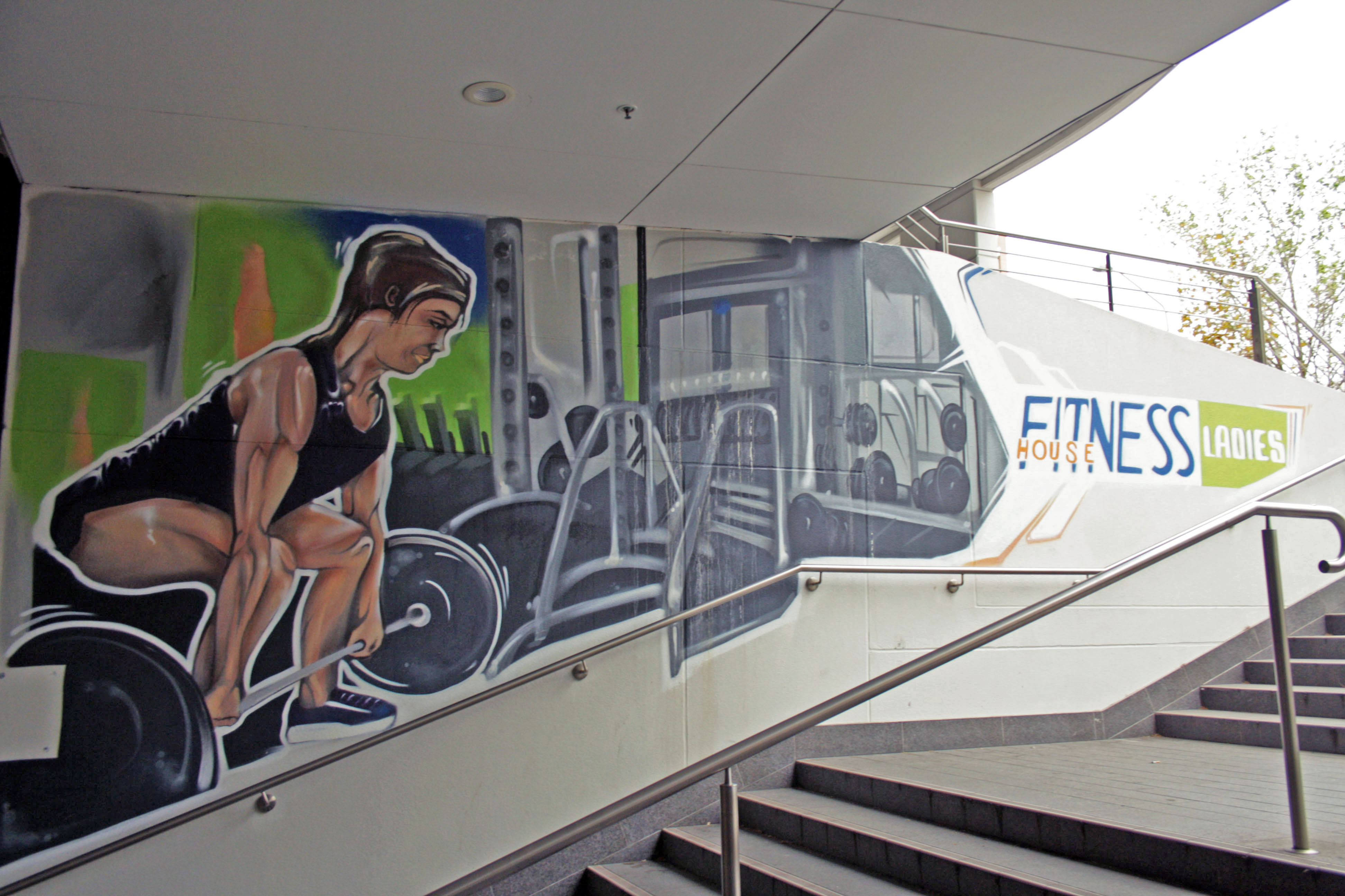 Fitness House Ladies by Joe Quilter | Street Art NSW