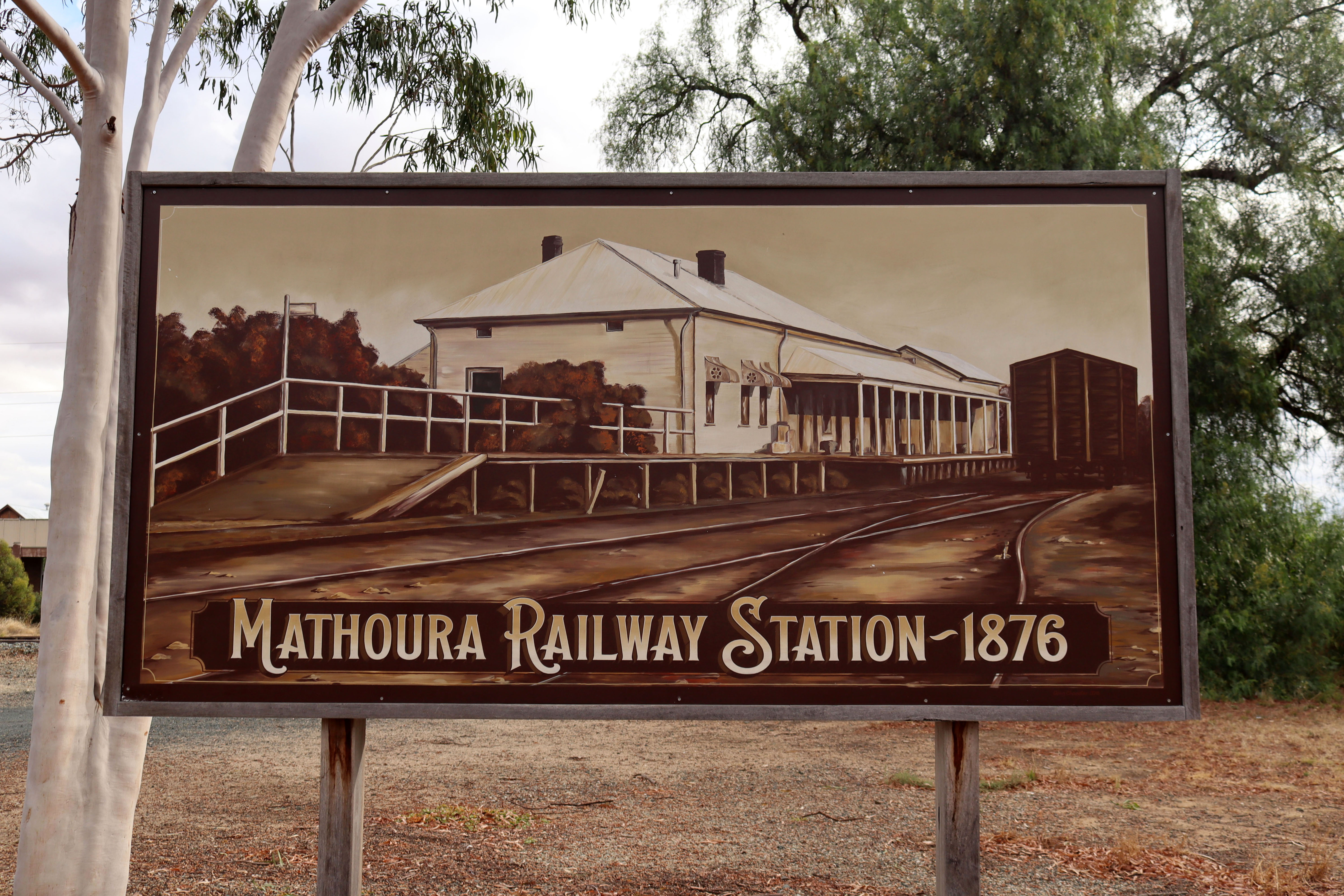 Mathoura Railway Station by Greg Chandler | Street Art NSW