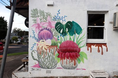 River Wolf XO x Drip Cafe Mural