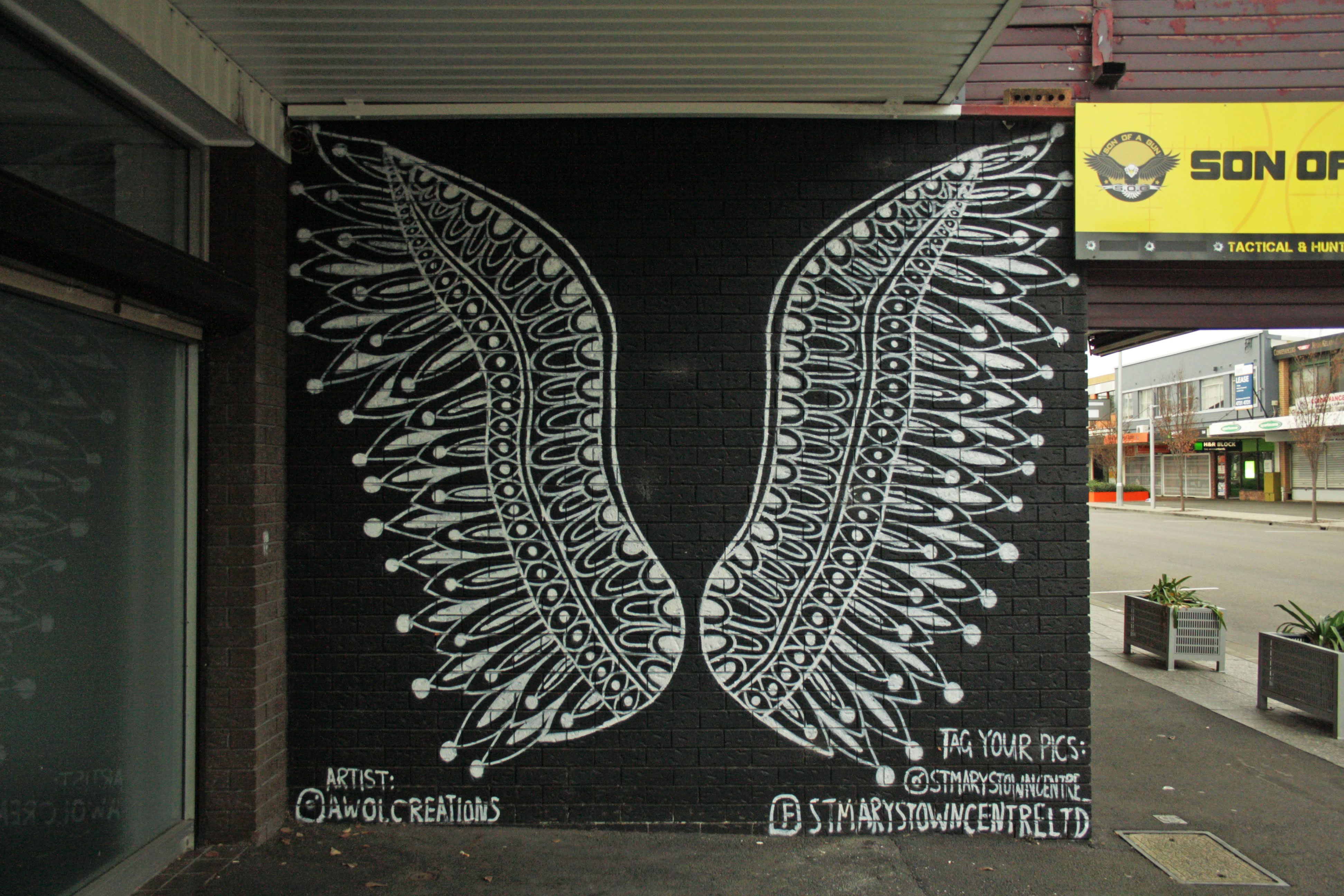 Angel Wings by AWOL Creations | Street Art NSW