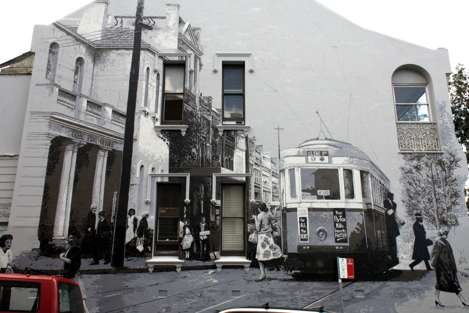 Glebe Tram by Kelly Wallwork | Street Art NSW