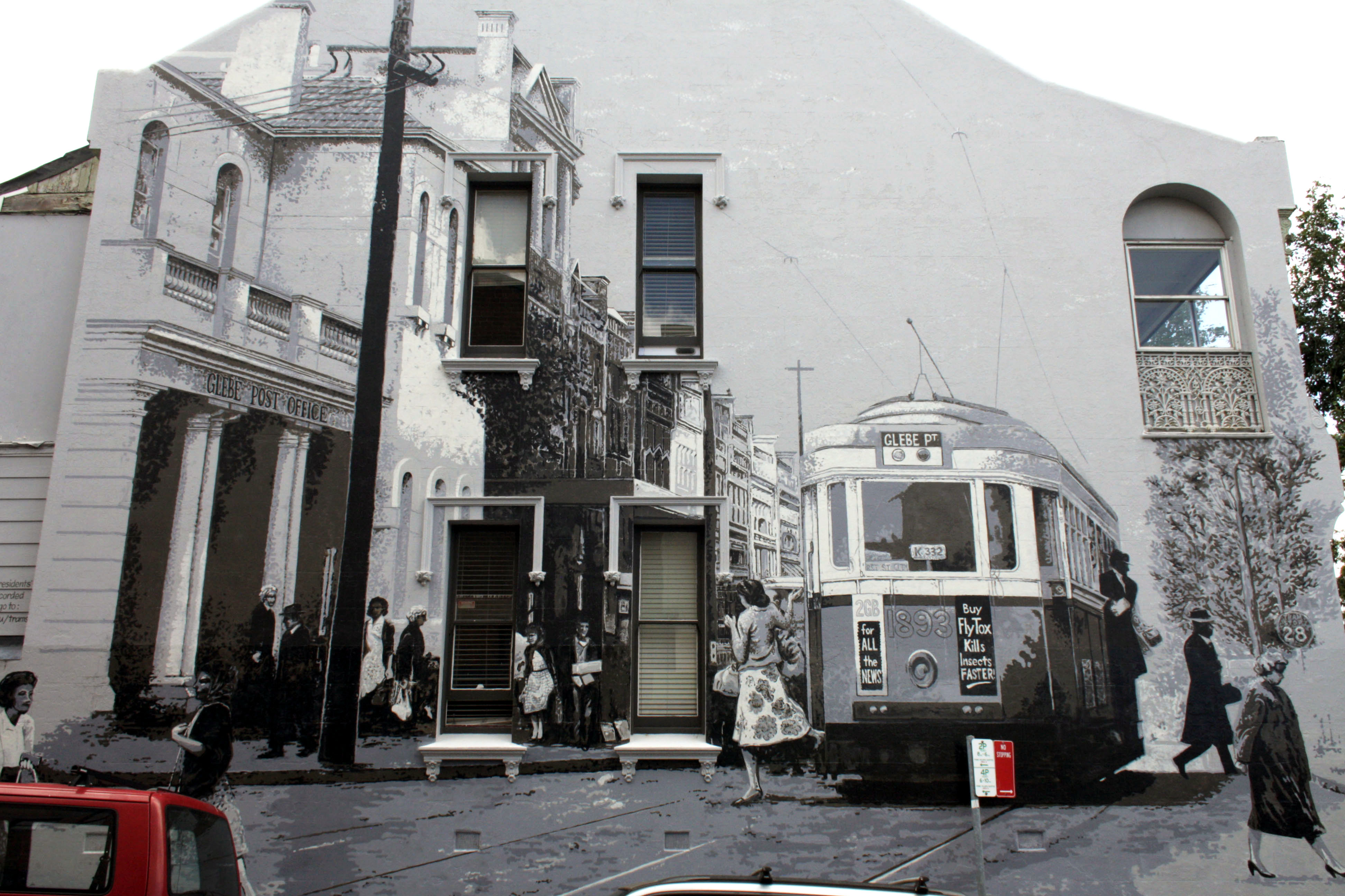 Glebe Tram by Kelly Wallwork | Street Art NSW