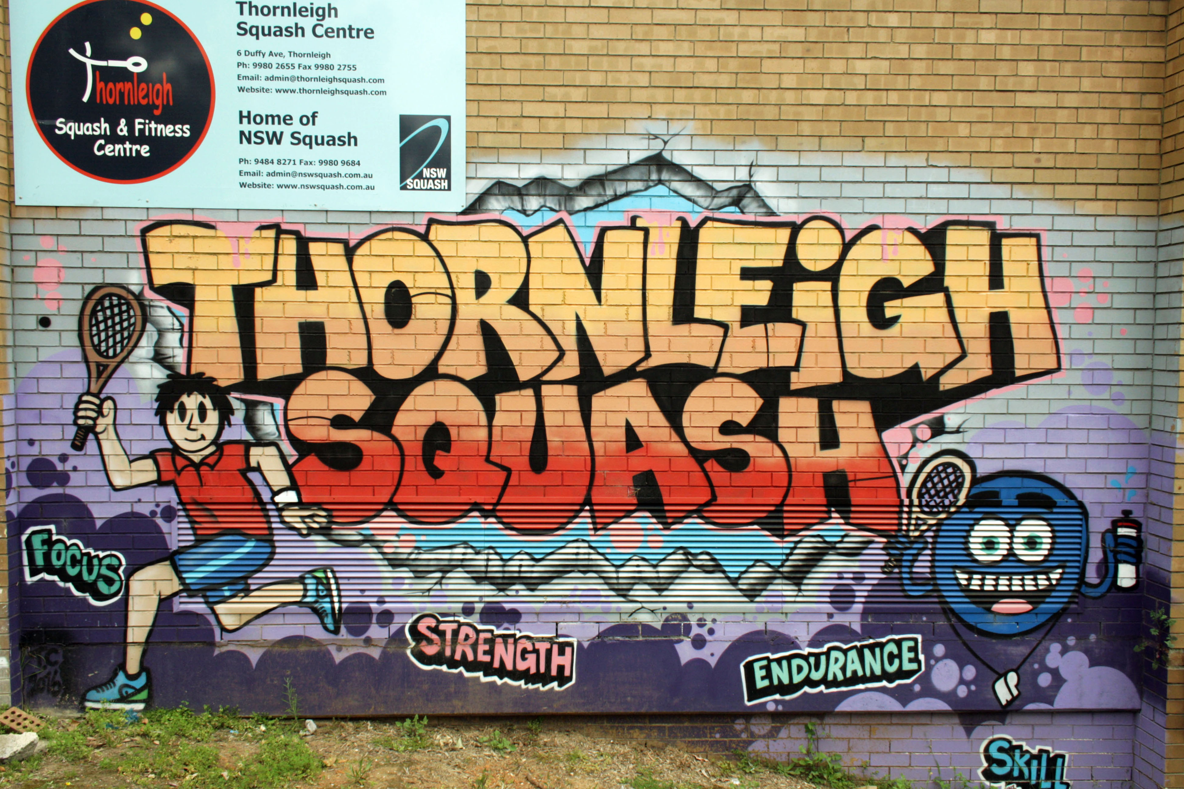 Thornleigh Squash by Tristan Coppin | Street Art NSW