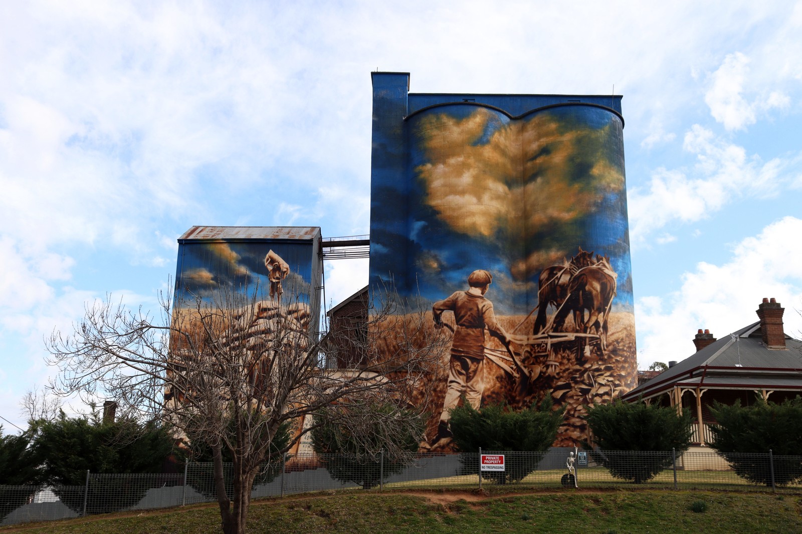 Murrumburrah Mill Silo Art Stage 1 by Heesco | Street Art NSW