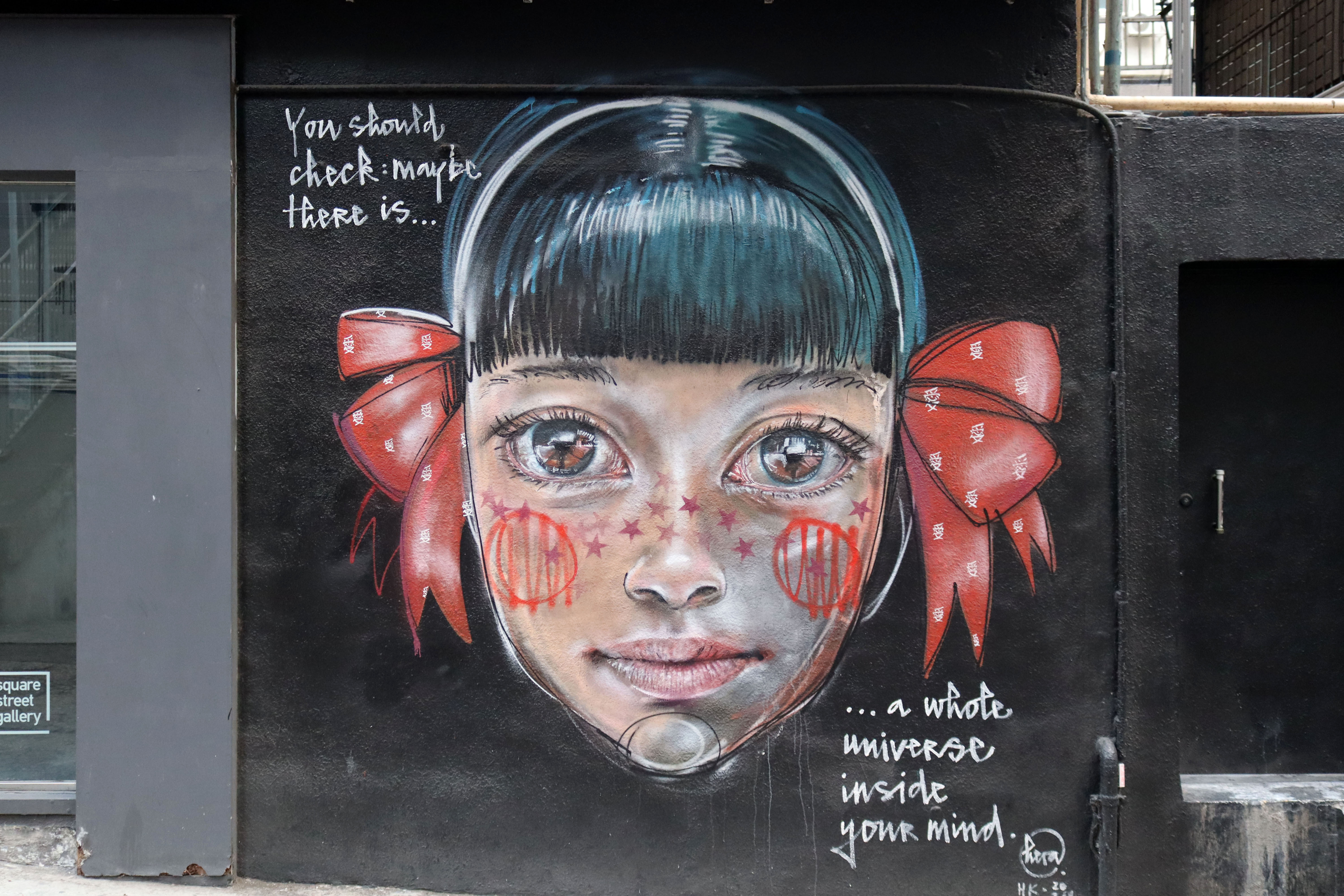 YOU SHOULD CHECK: MAYBE THERE‘S A WHOLE UNIVERSE INSIDE YOUR MIND. by HERA of Herakut | Street Art NSW