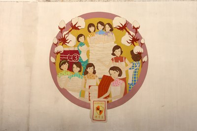 The Image of Spinning Female Worker