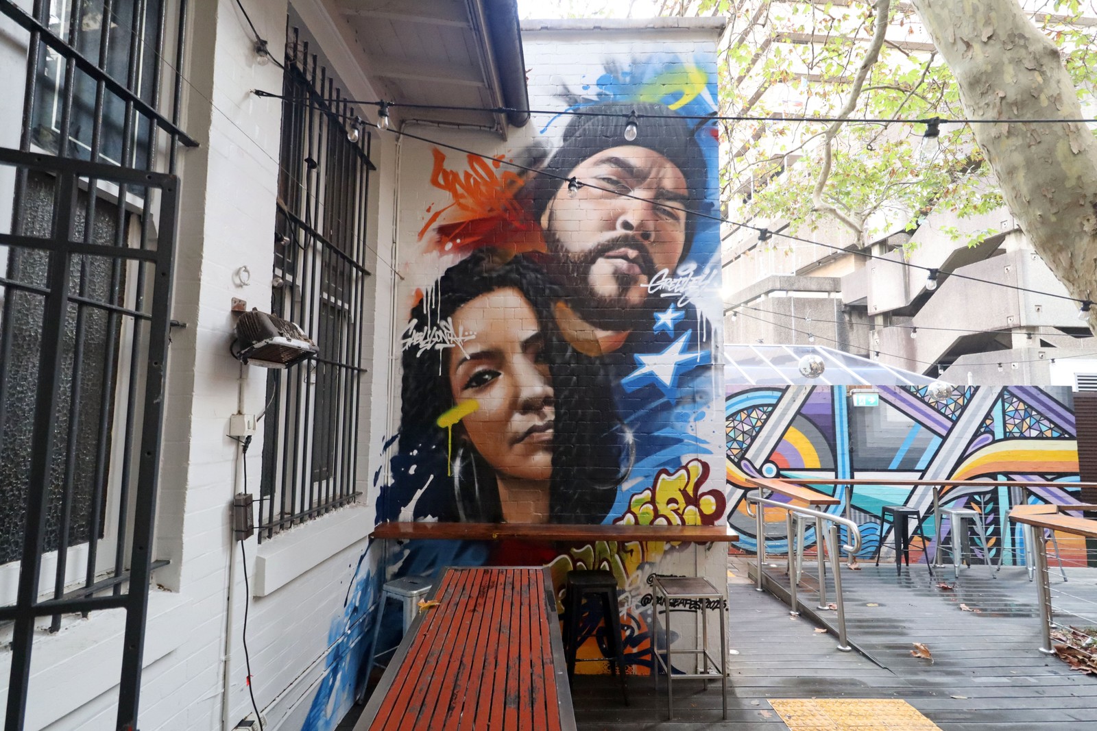 Gabylonia and Greeley by J2 | Street Art NSW