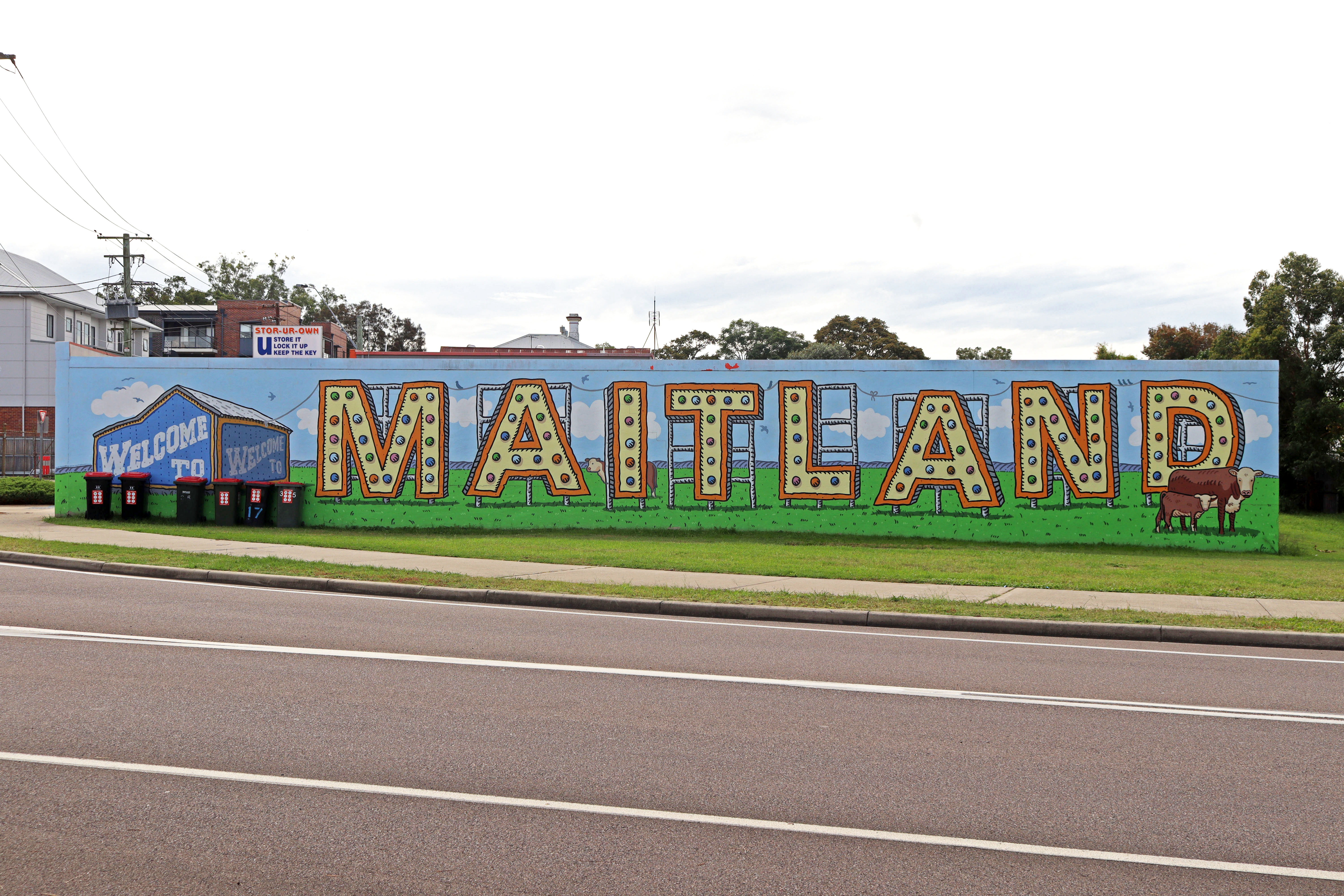 Welcome to Maitland by Trevor Dickinson | Street Art NSW