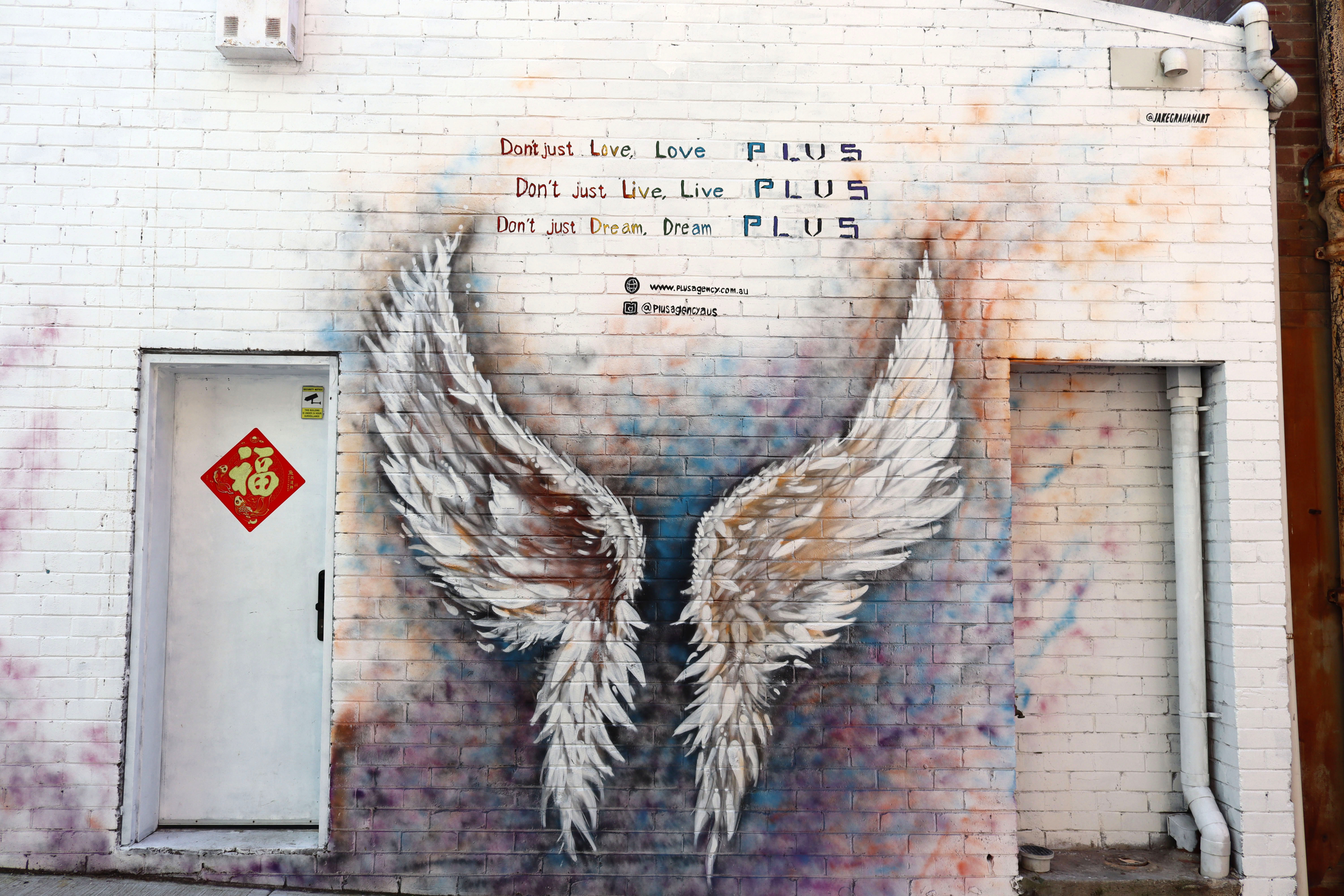 Angel Wings by Jake Graham | Street Art NSW