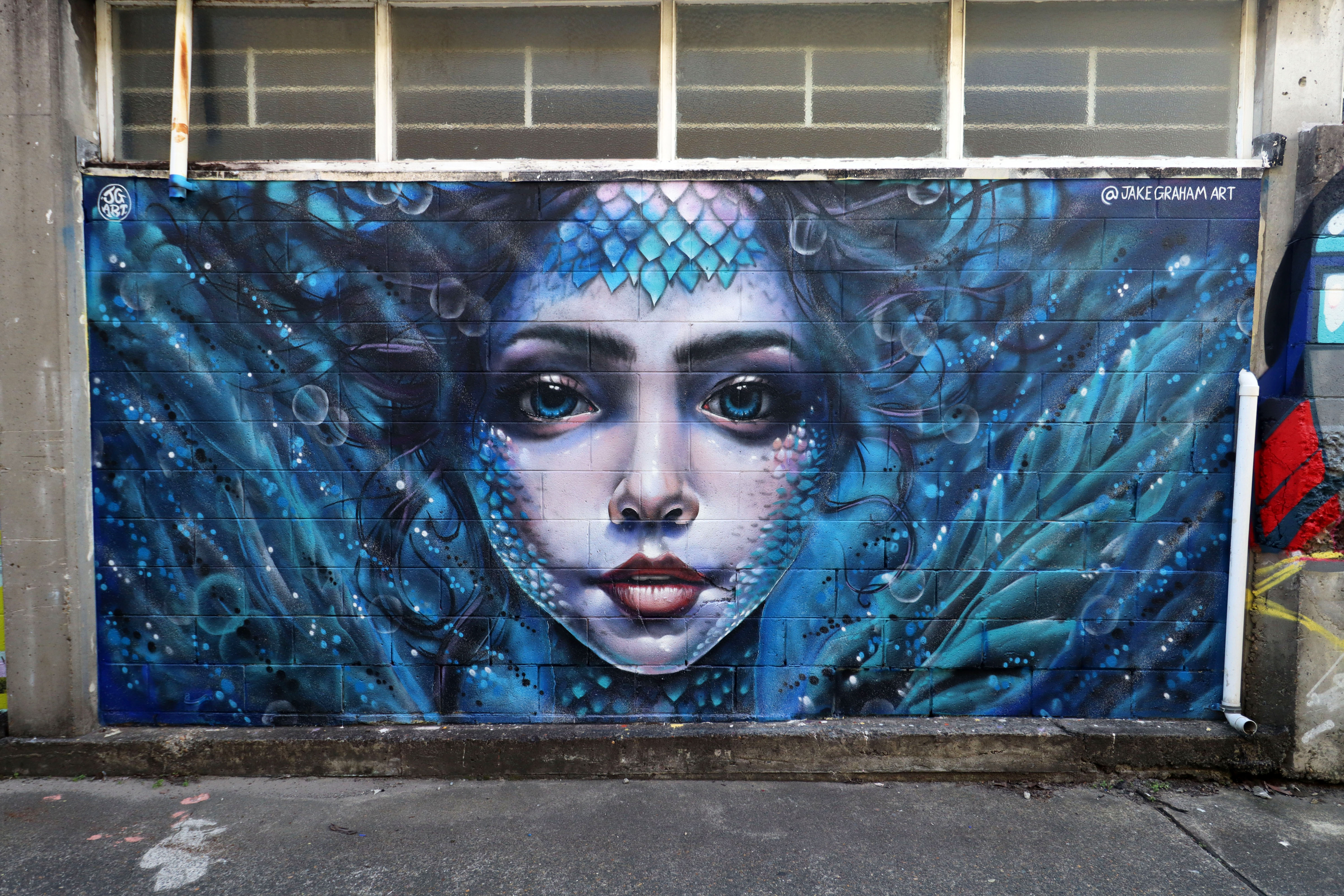 Mermaid Mural by Jake Graham | Street Art NSW