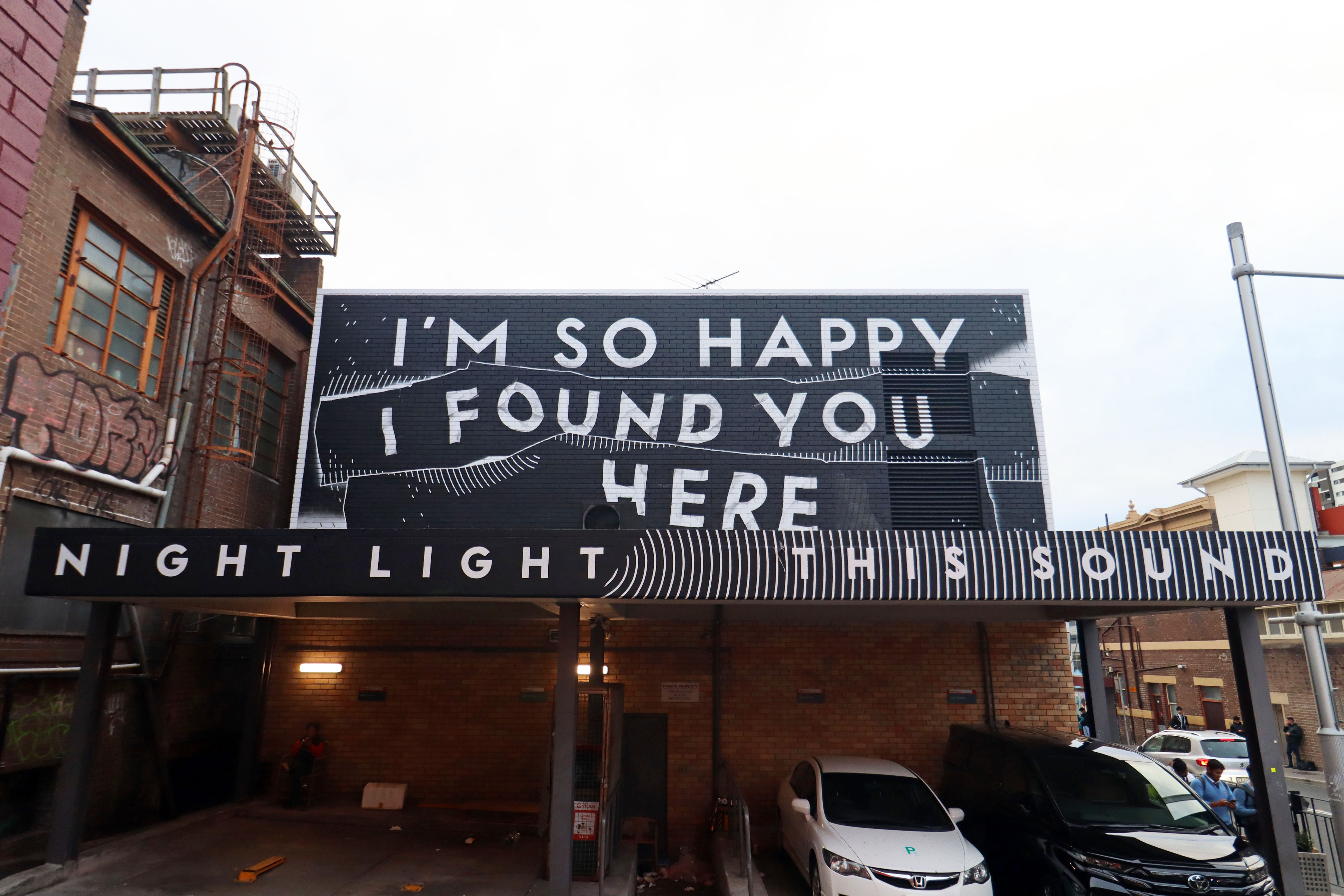 I'm So Happy I Found You Here/Night Light This Sound by Georgia Hill | Street Art NSW