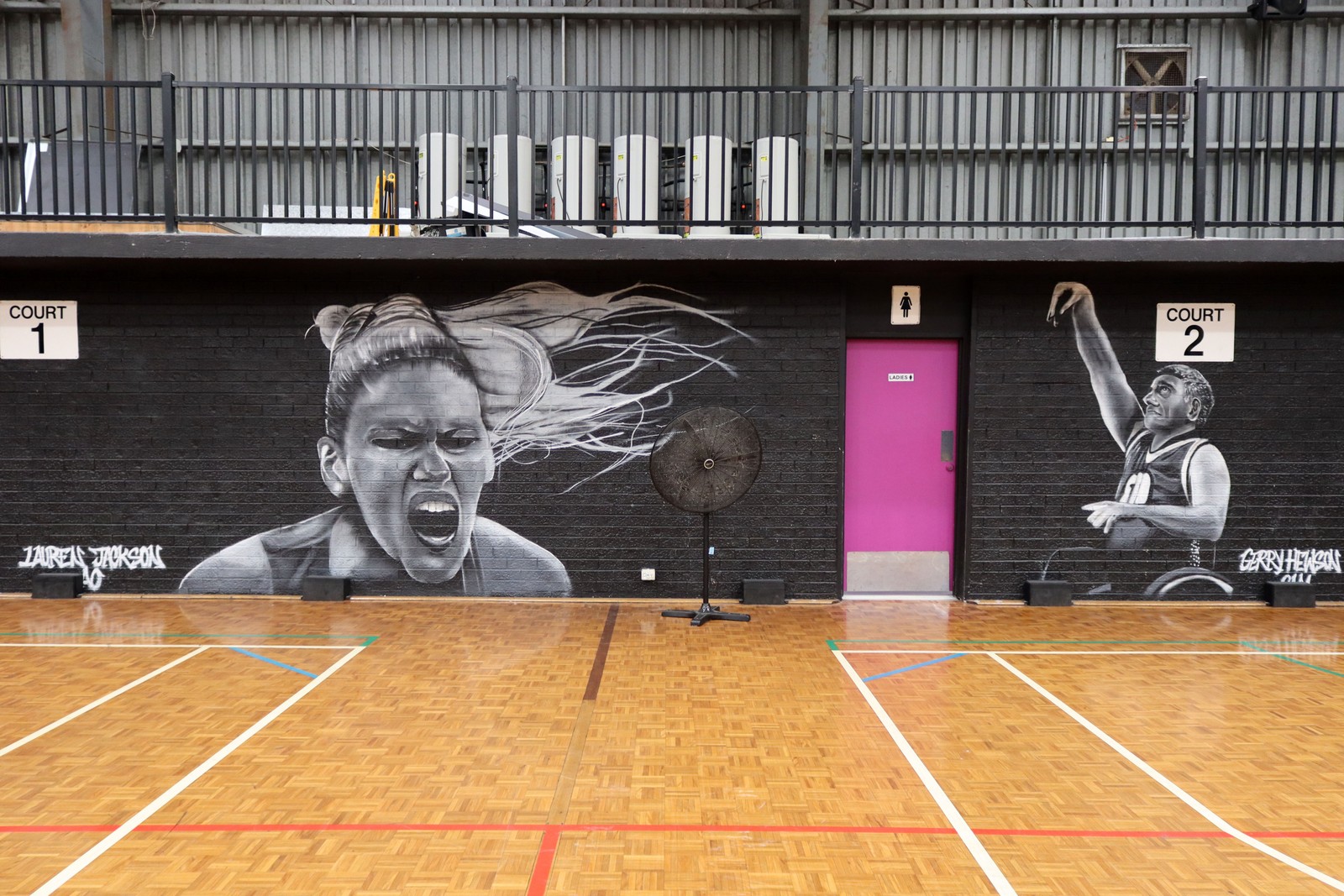 Lauren Jackson, Gerry Hewson, Louise Sauvage, Patty Mills by Sydney West | Street Art NSW