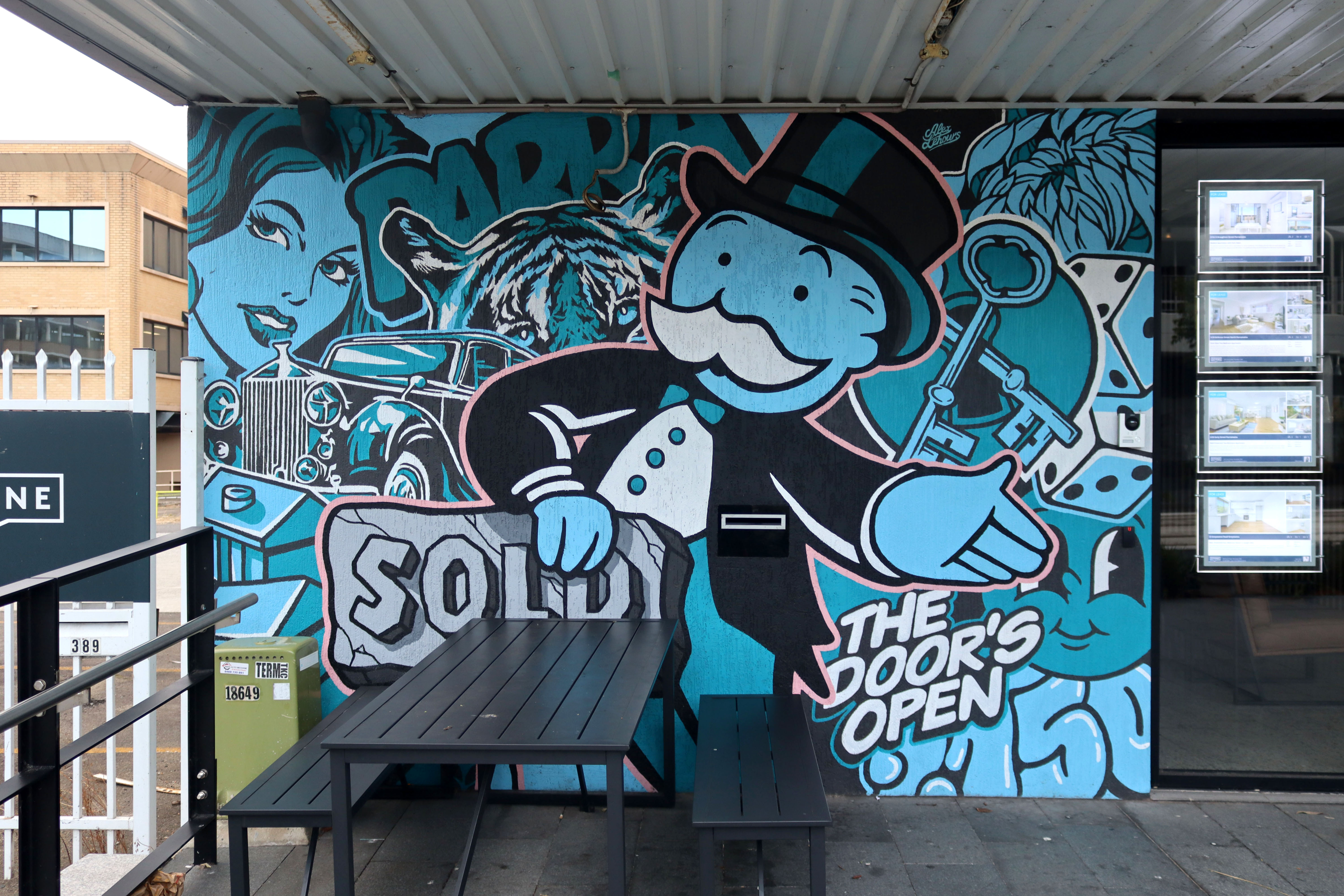 Monopoly Mural by Alex Lehours | Street Art NSW