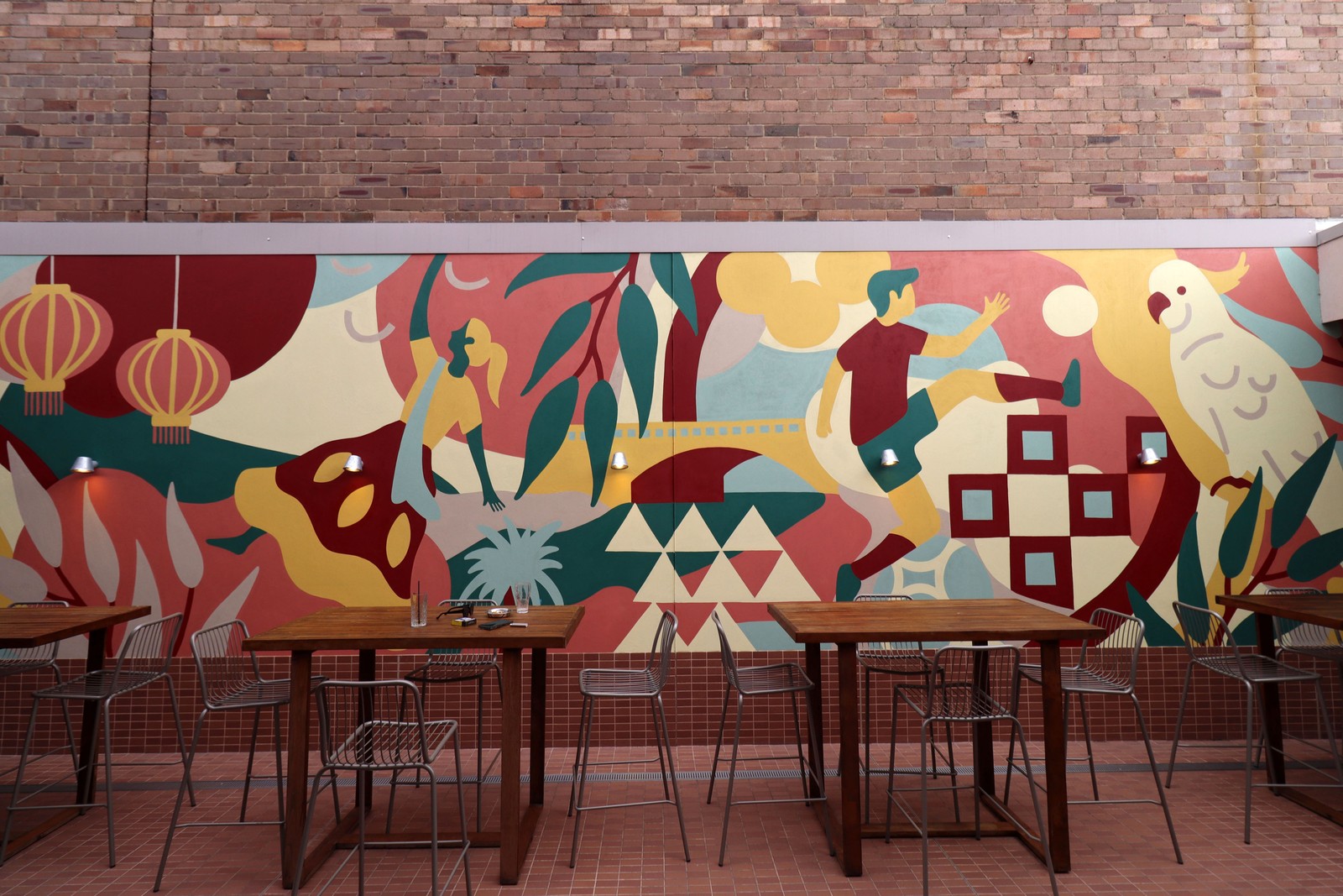 Sydney Courtyard Mural by Nico Nicoson | Street Art NSW
