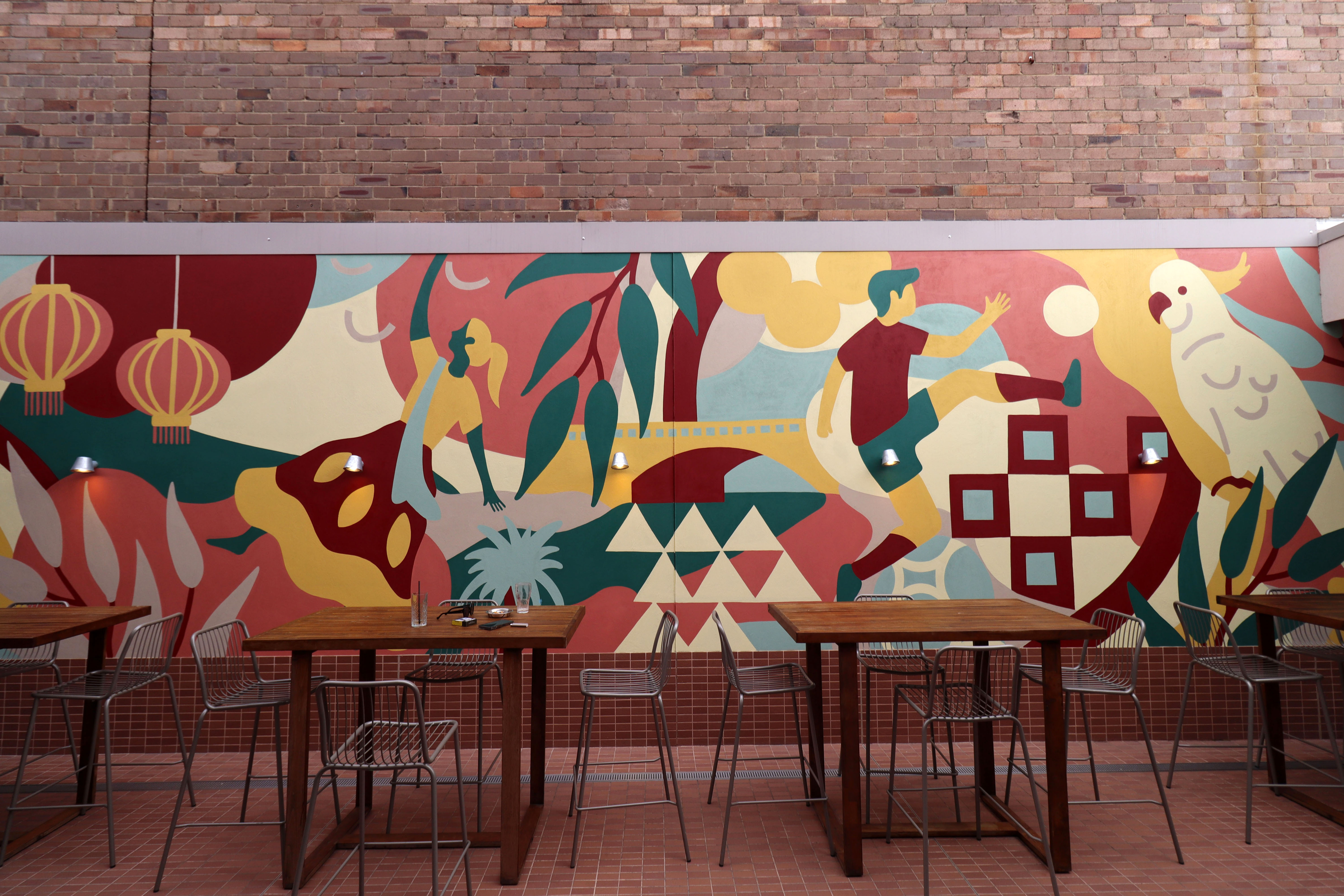 Sydney Courtyard Mural by Nico Nicoson | Street Art NSW
