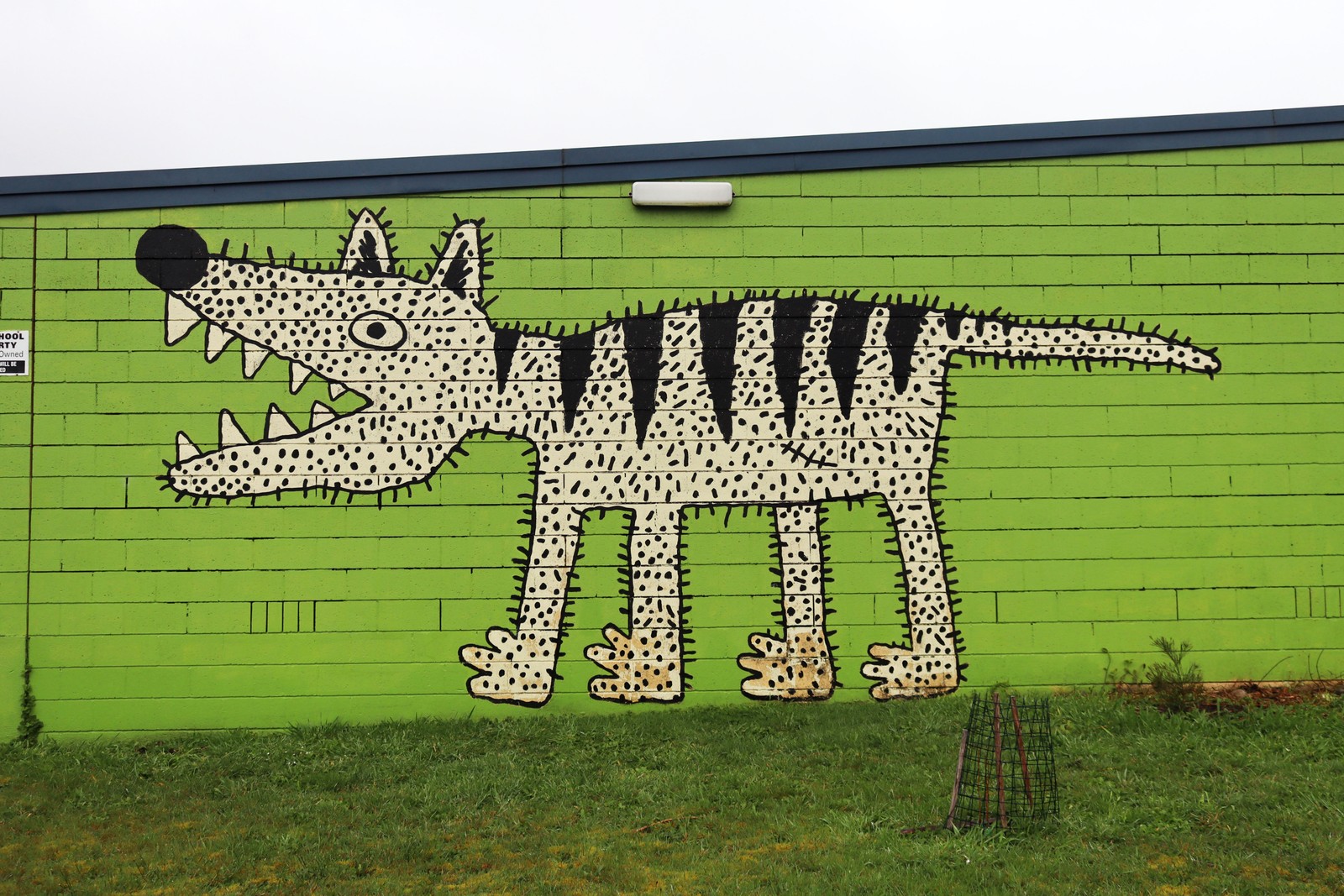 Big Striped-Hyena-Opossum by Tom O'Hern | Street Art NSW
