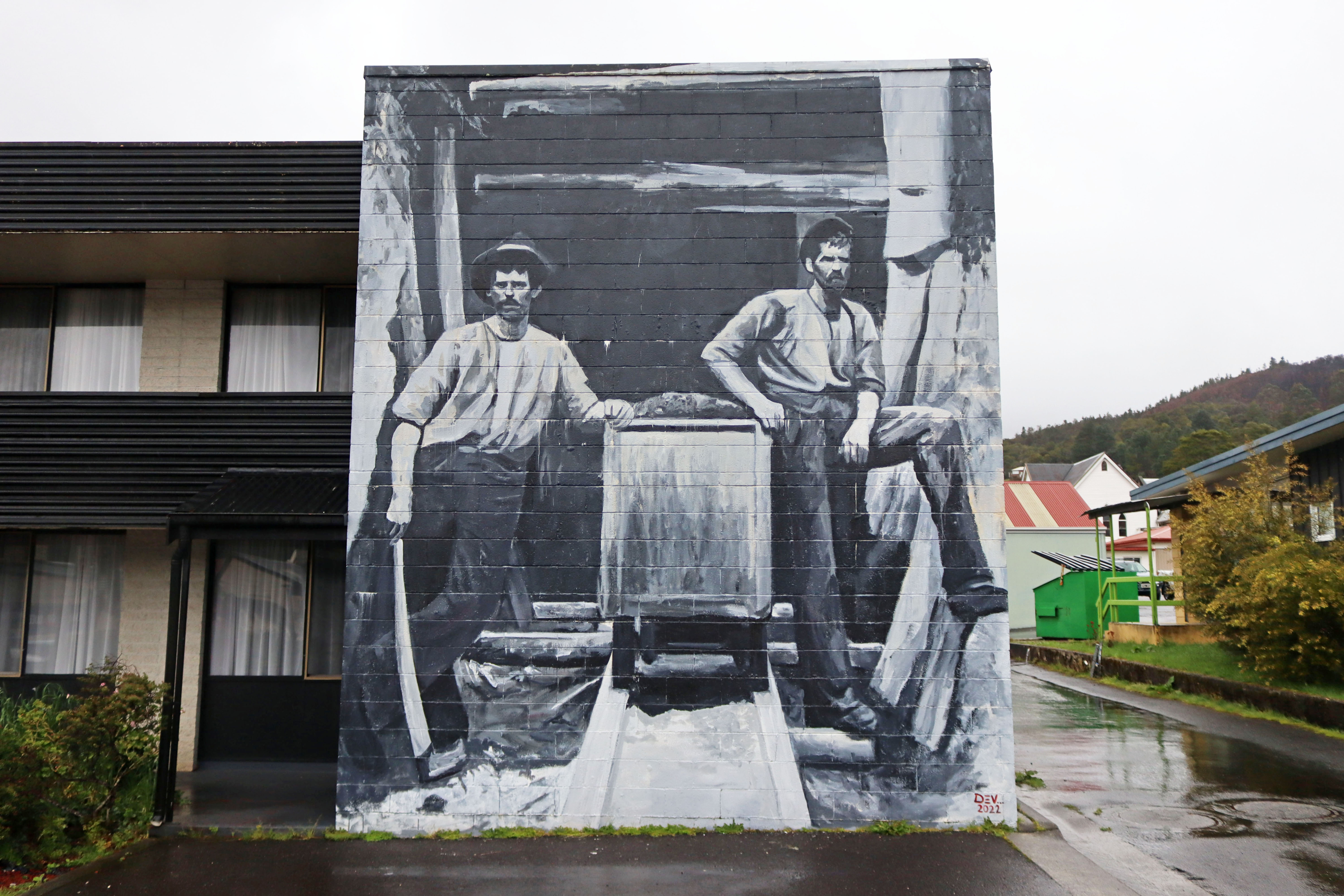 Miners in Queenstown by Shaun Devenney | Street Art NSW