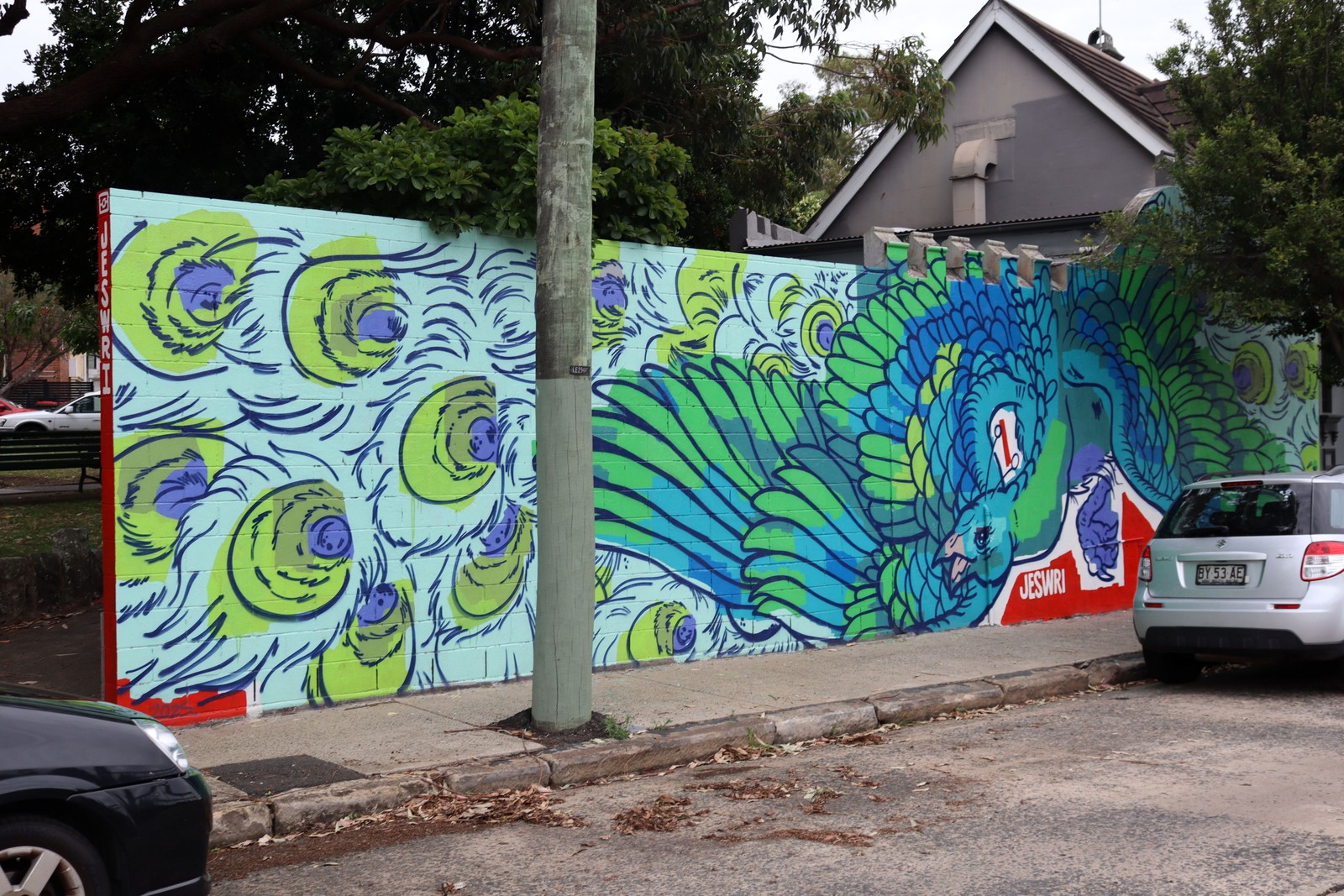 Fly, Peacock, Fly by JESWRI | Street Art NSW