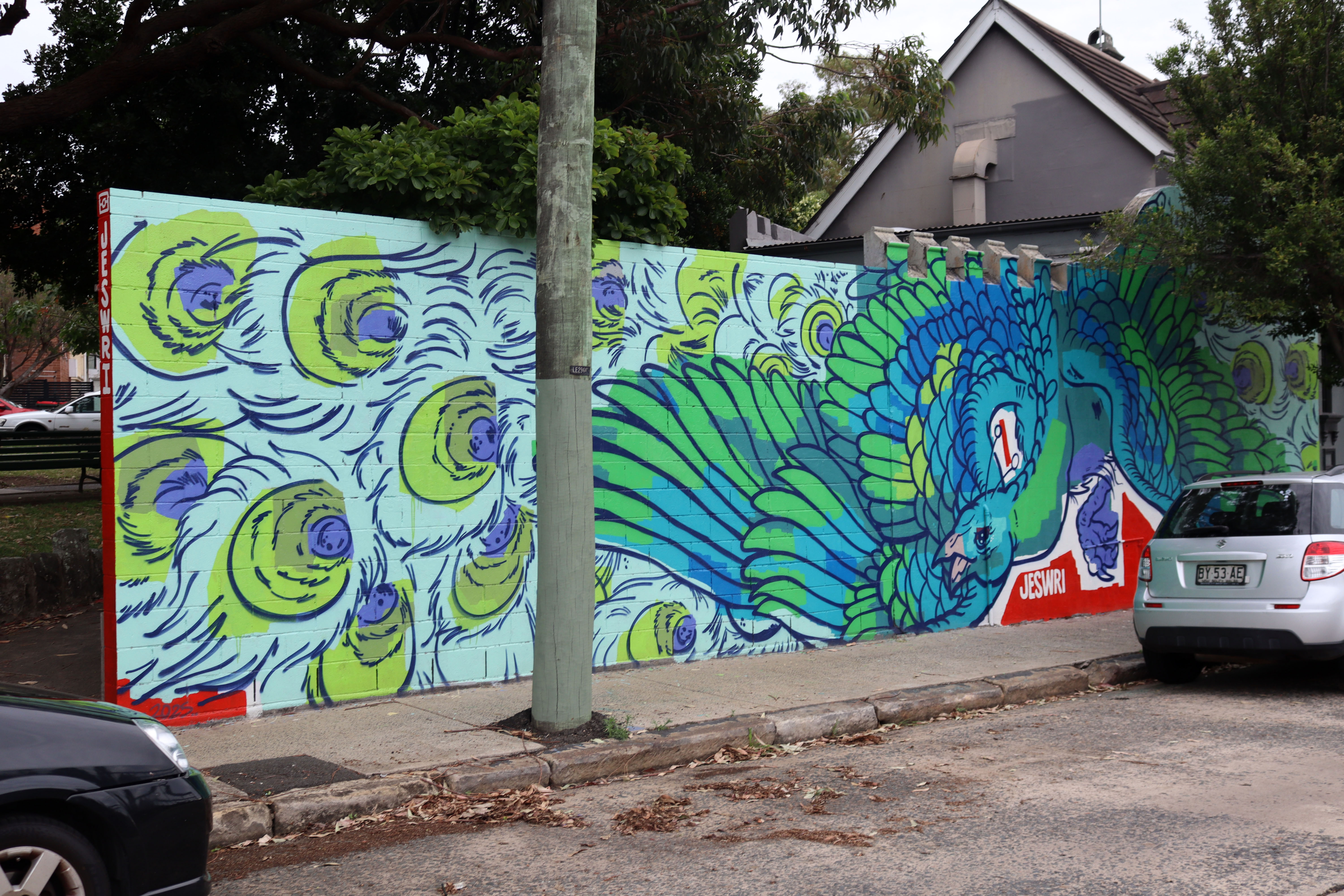 Fly, Peacock, Fly by JESWRI | Street Art NSW